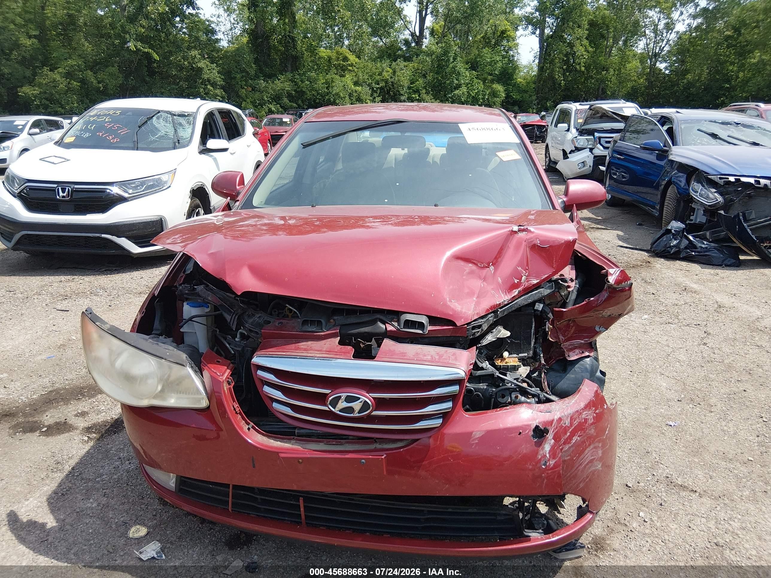 2010 Hyundai Elantra Gls Red vin: KMHDU4AD7AU130619