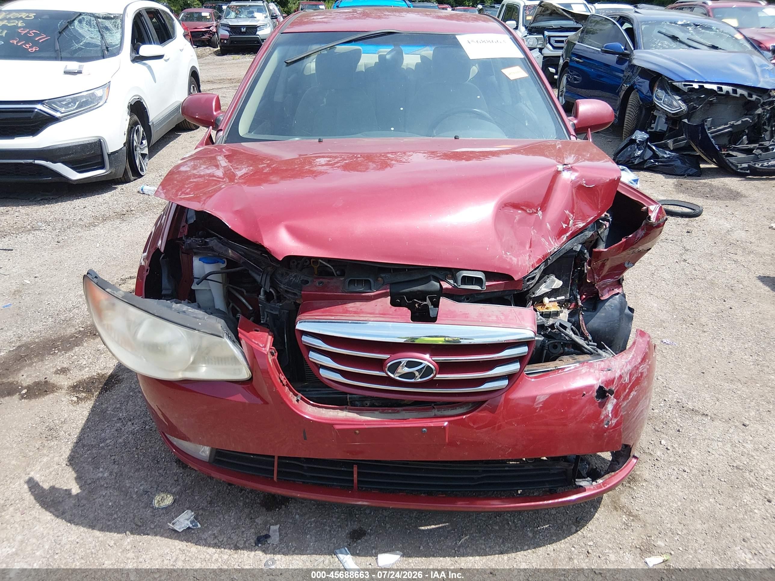 2010 Hyundai Elantra Gls Red vin: KMHDU4AD7AU130619