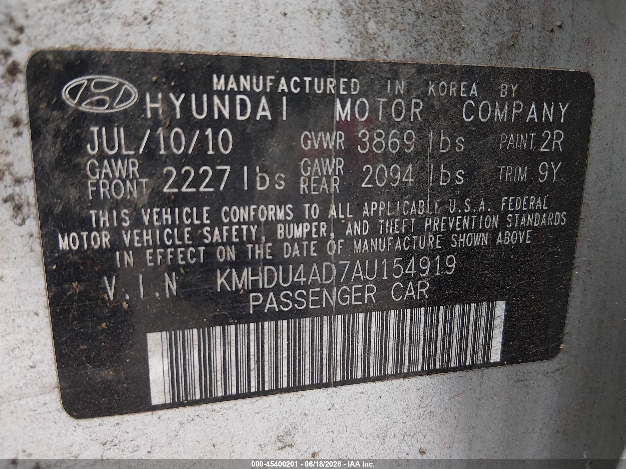 2010 Hyundai Elantra Gls Gray vin: KMHDU4AD7AU154919