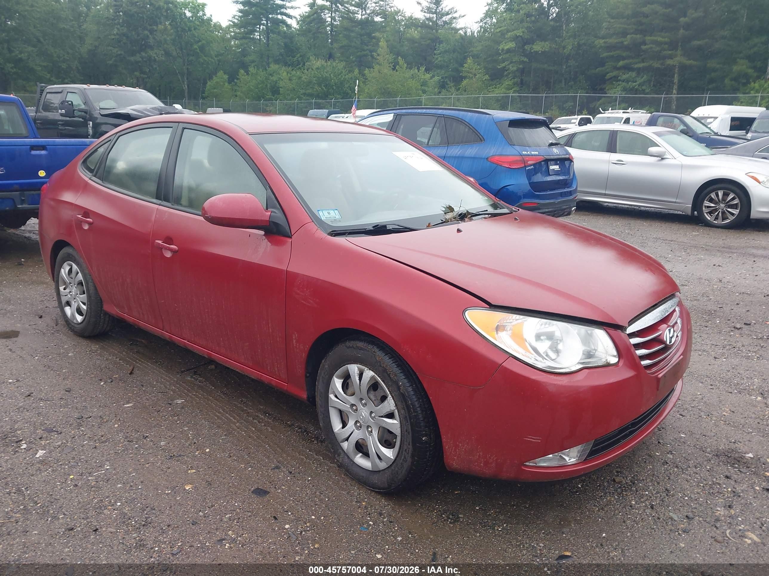 2010 Hyundai Elantra Gls Red vin: KMHDU4AD7AU163278