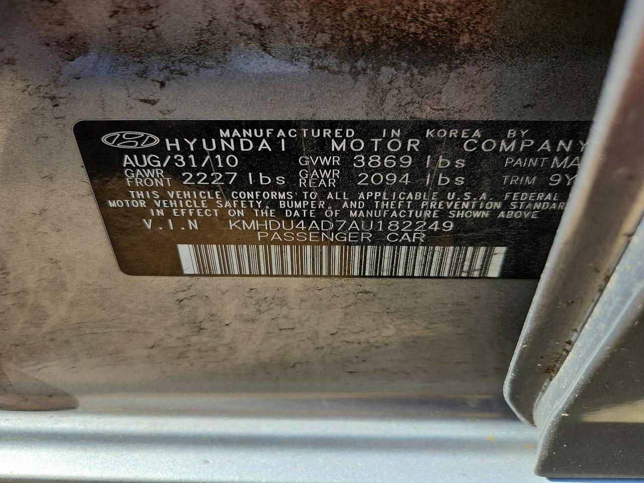 2010 Hyundai Elantra Gls Silver vin: KMHDU4AD7AU182249