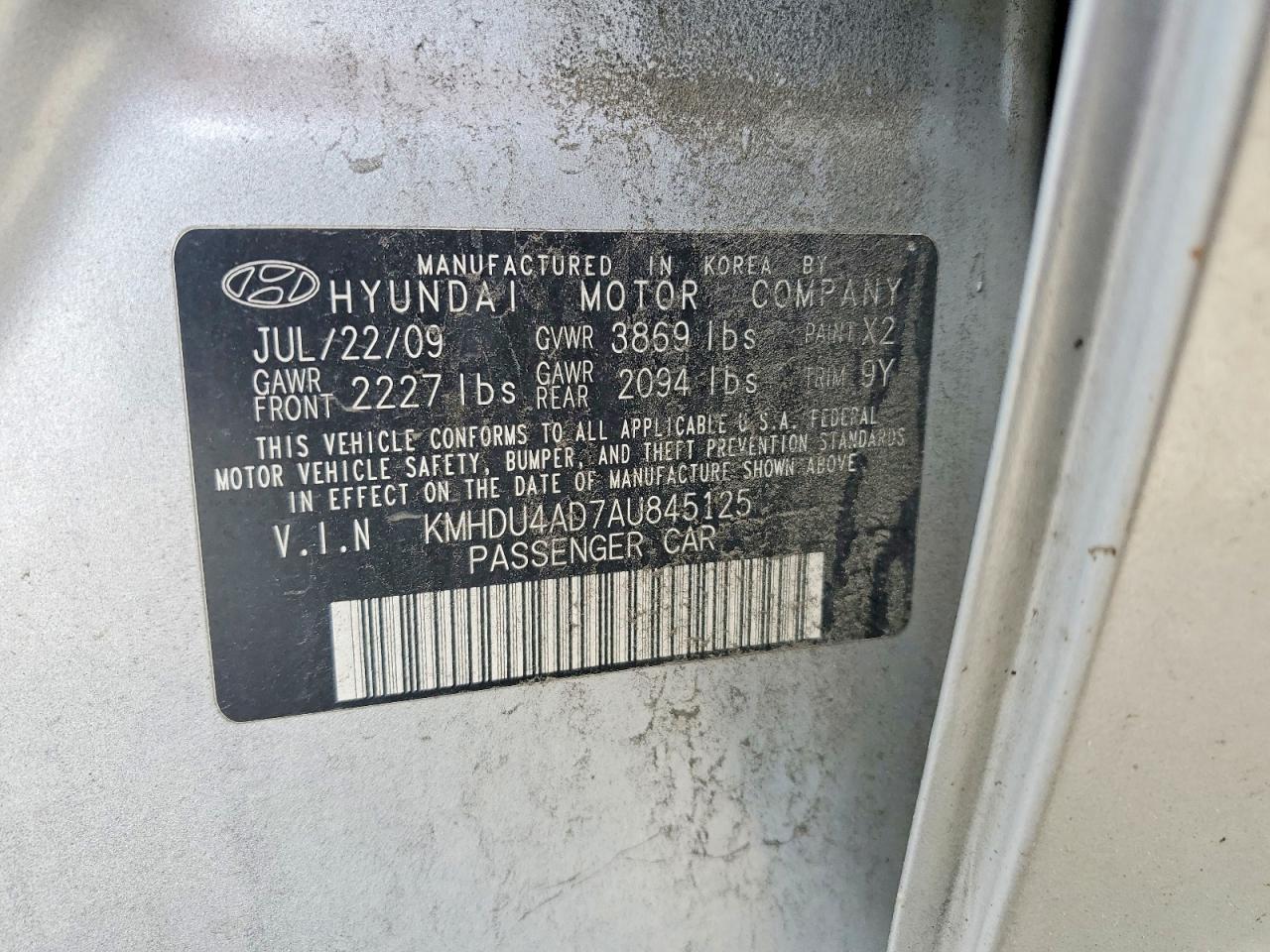 2010 Hyundai Elantra Gls Silver vin: KMHDU4AD7AU845125