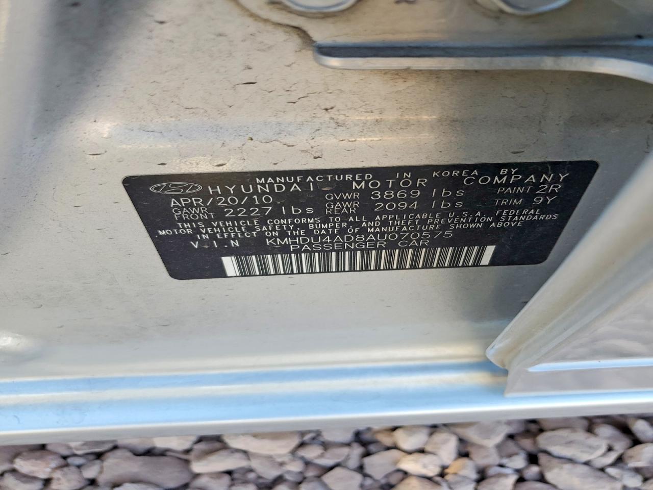 2010 Hyundai Elantra Gls Silver vin: KMHDU4AD8AU070575