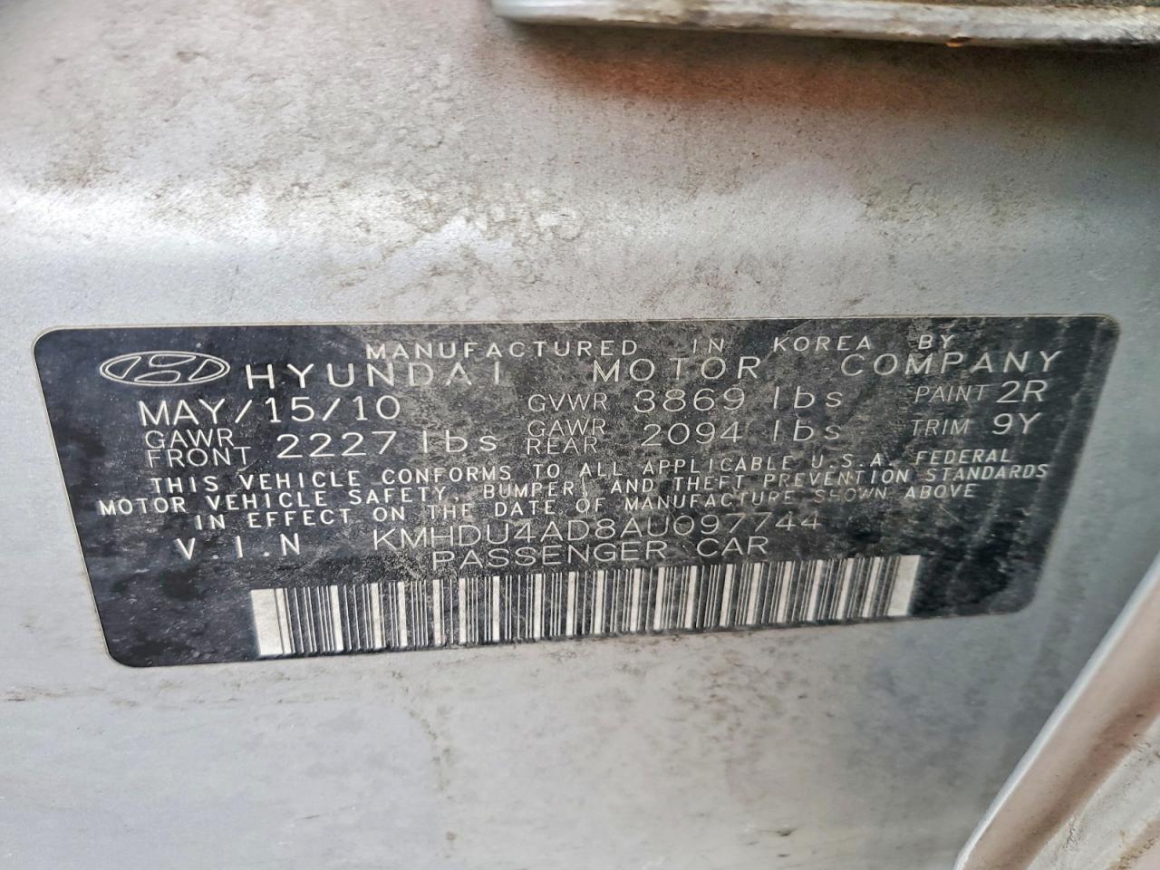 2010 Hyundai Elantra Gls Серебряный vin: KMHDU4AD8AU097744