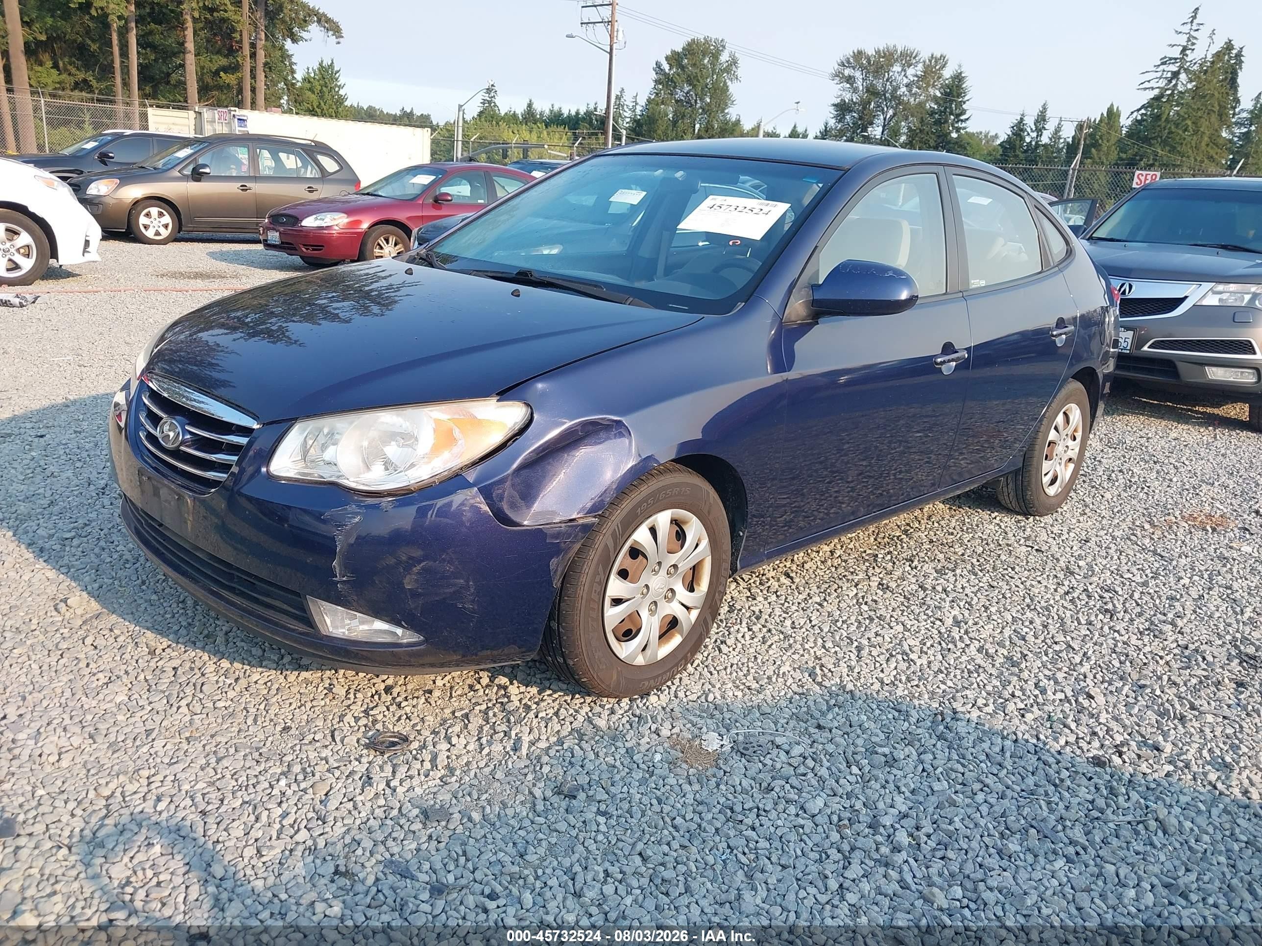 2010 Hyundai Elantra Gls Синий vin: KMHDU4AD8AU183961