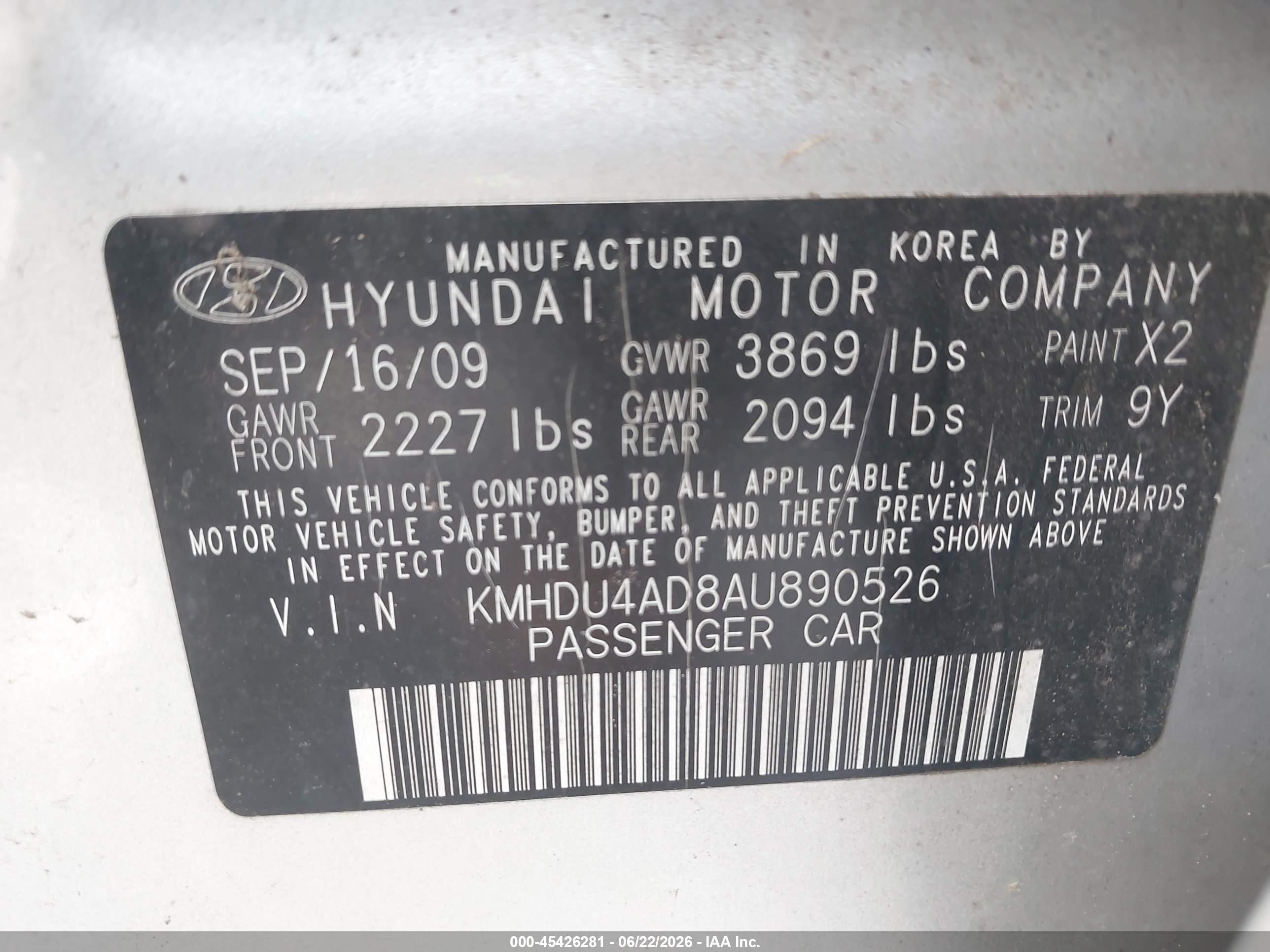 2010 Hyundai Elantra Gls Silver vin: KMHDU4AD8AU890526