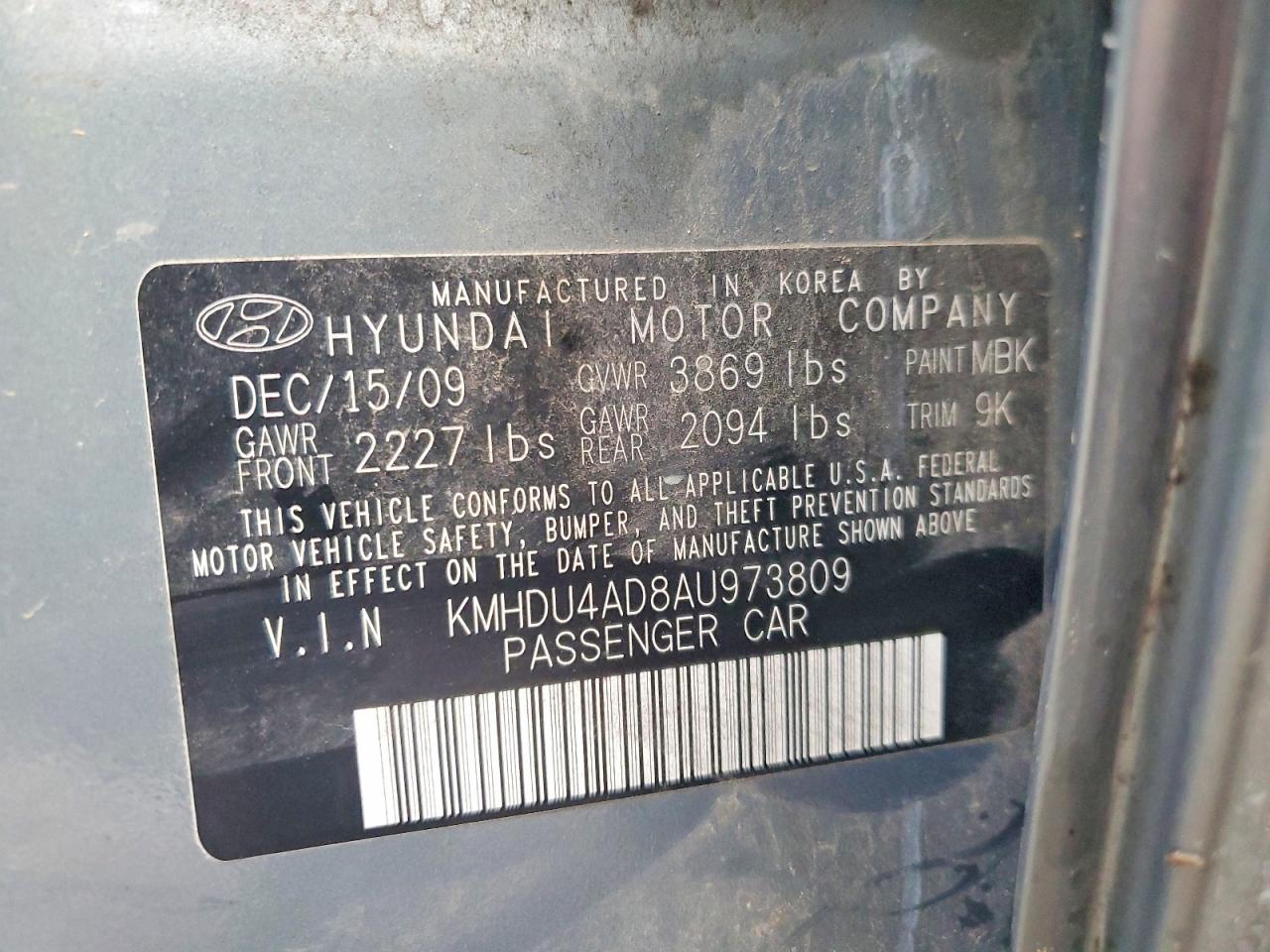 2010 Hyundai Elantra Gls Gray vin: KMHDU4AD8AU973809