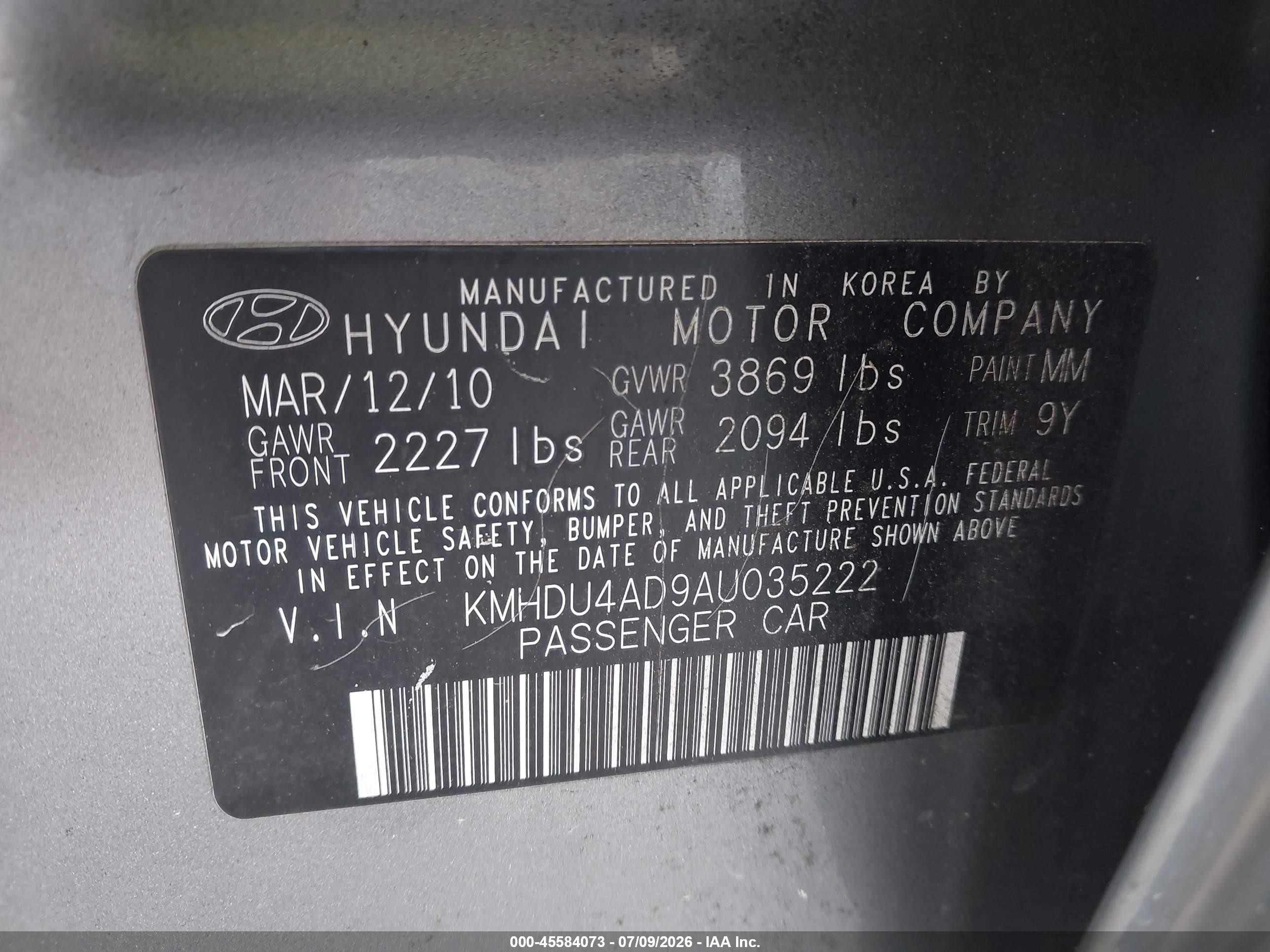 2010 Hyundai Elantra Gls Silver vin: KMHDU4AD9AU035222