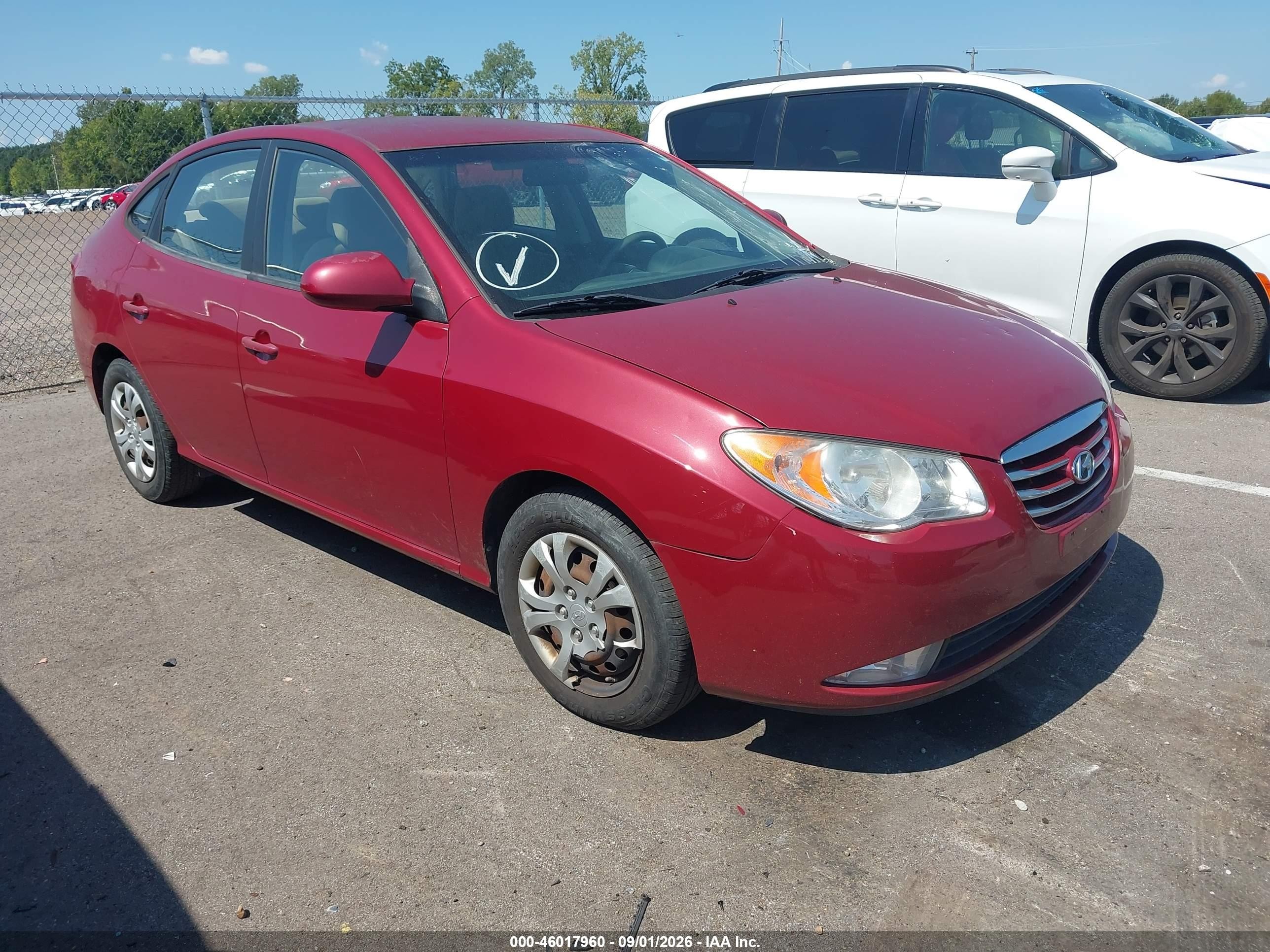 2010 Hyundai Elantra Gls Burgundy vin: KMHDU4AD9AU118715