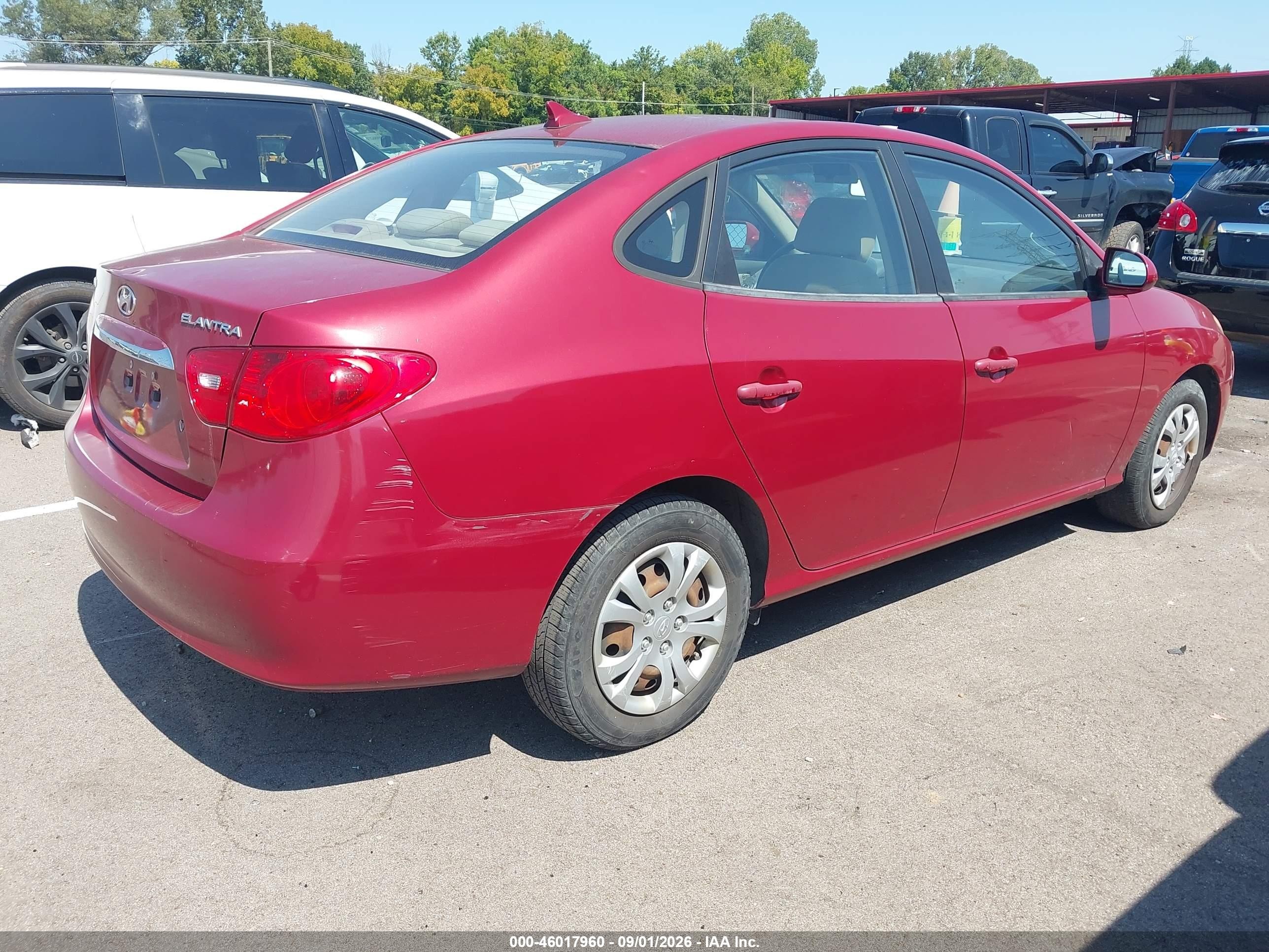 2010 Hyundai Elantra Gls Burgundy vin: KMHDU4AD9AU118715