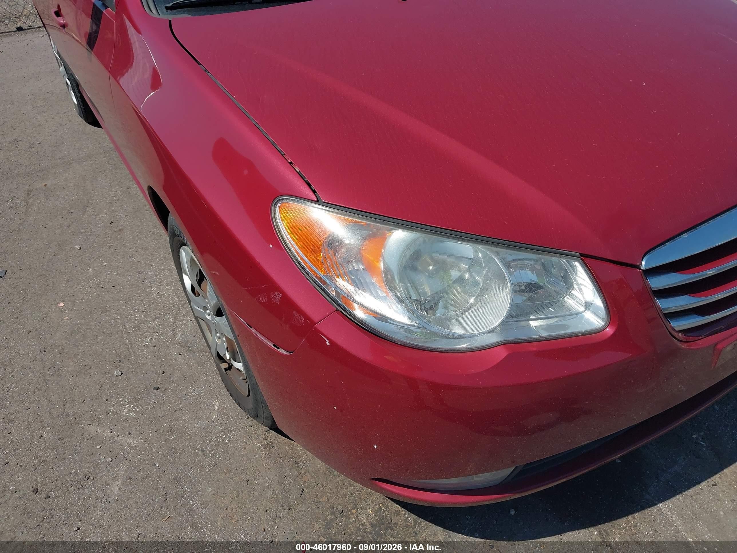 2010 Hyundai Elantra Gls Burgundy vin: KMHDU4AD9AU118715