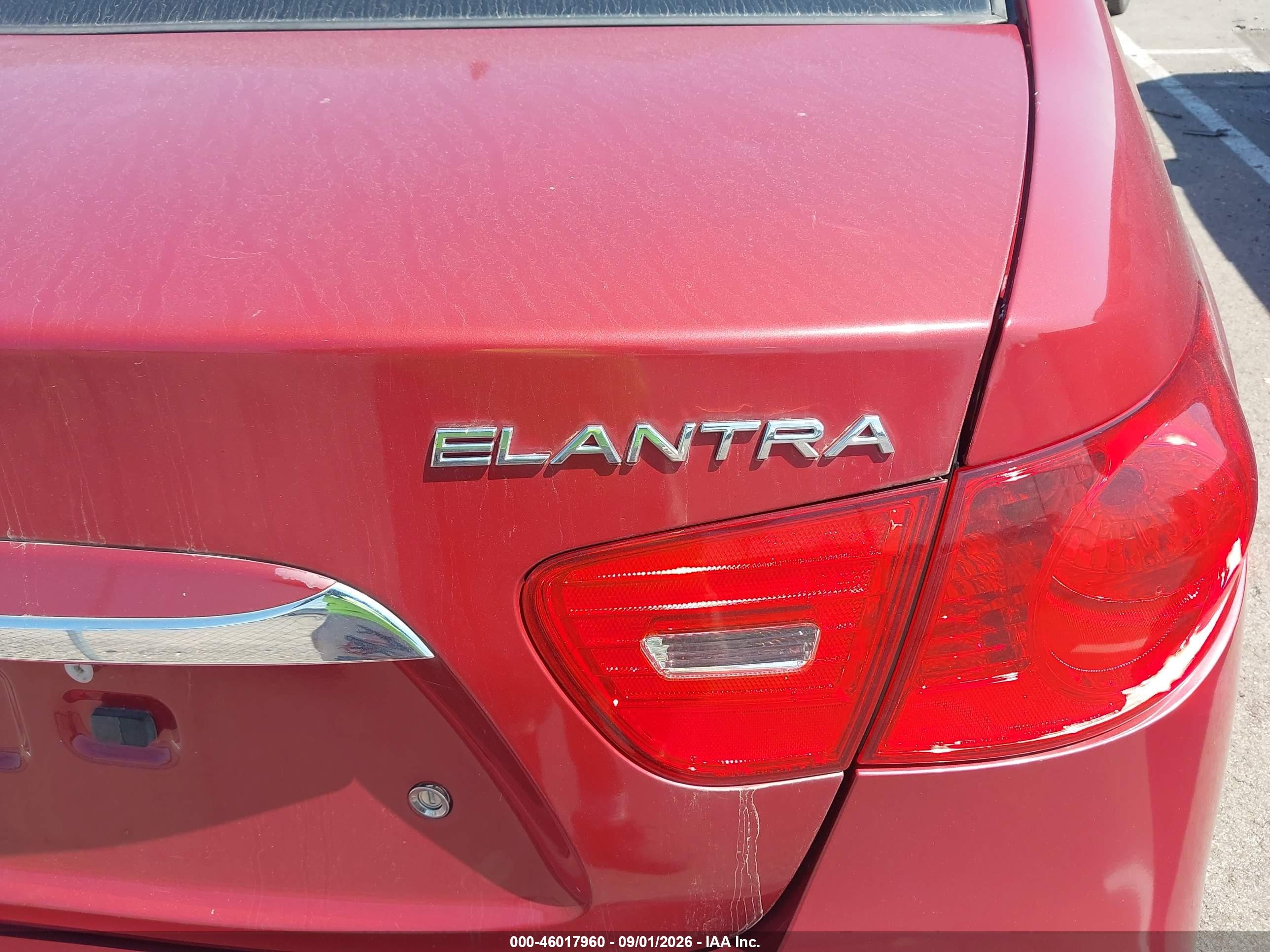 2010 Hyundai Elantra Gls Burgundy vin: KMHDU4AD9AU118715