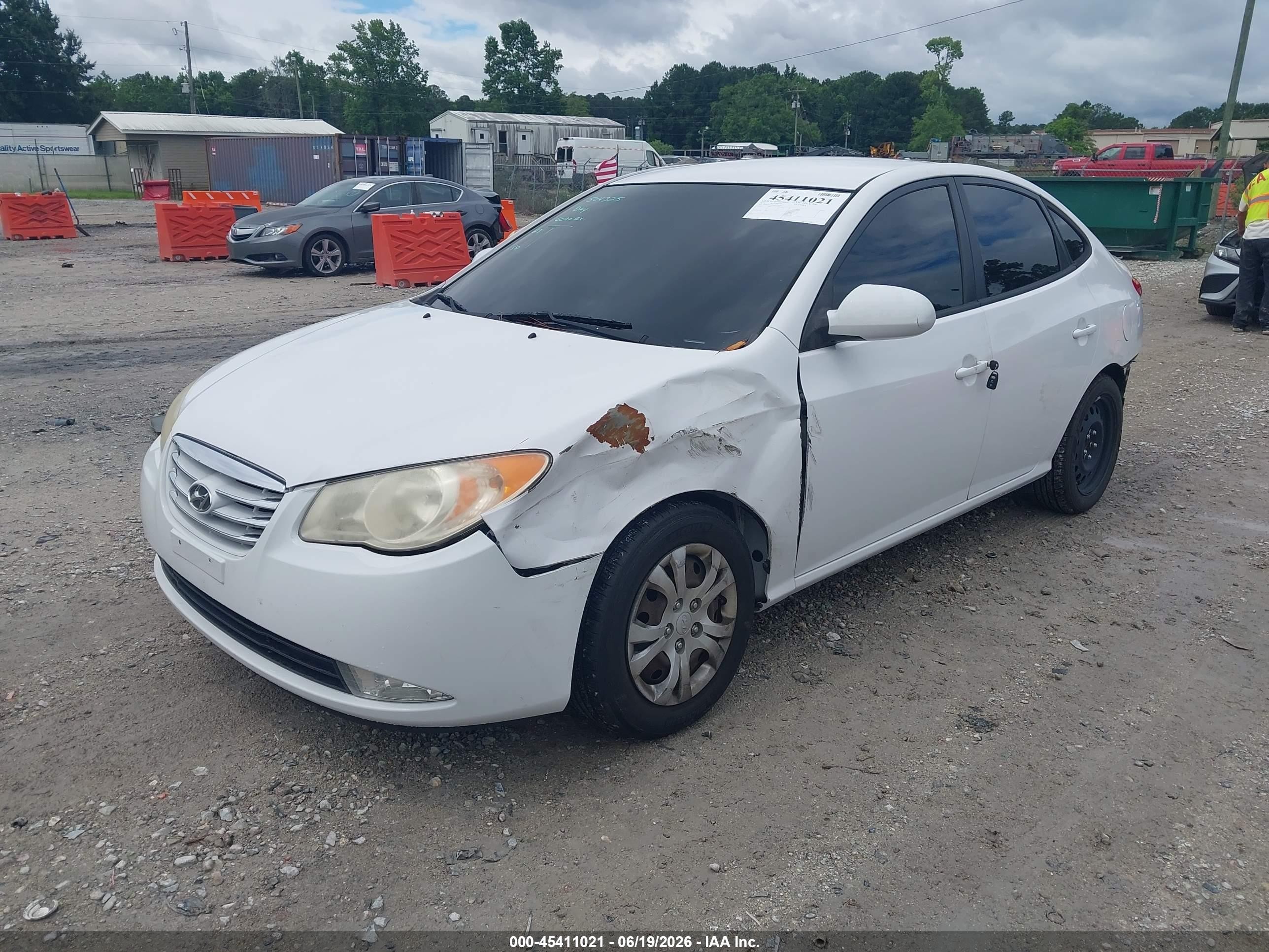 2010 Hyundai Elantra Gls White vin: KMHDU4AD9AU129472