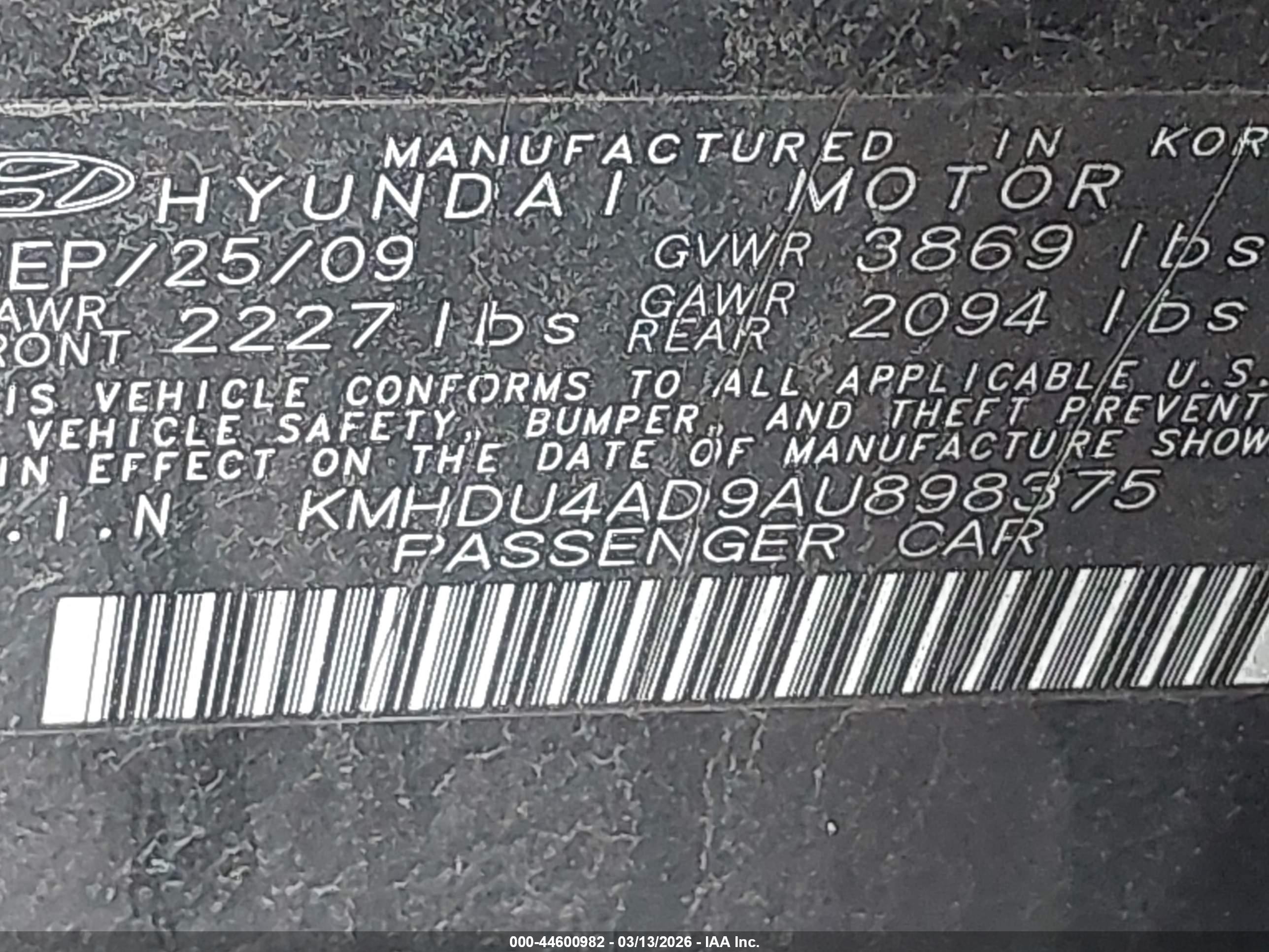 2010 Hyundai Elantra Gls Черный vin: KMHDU4AD9AU898375