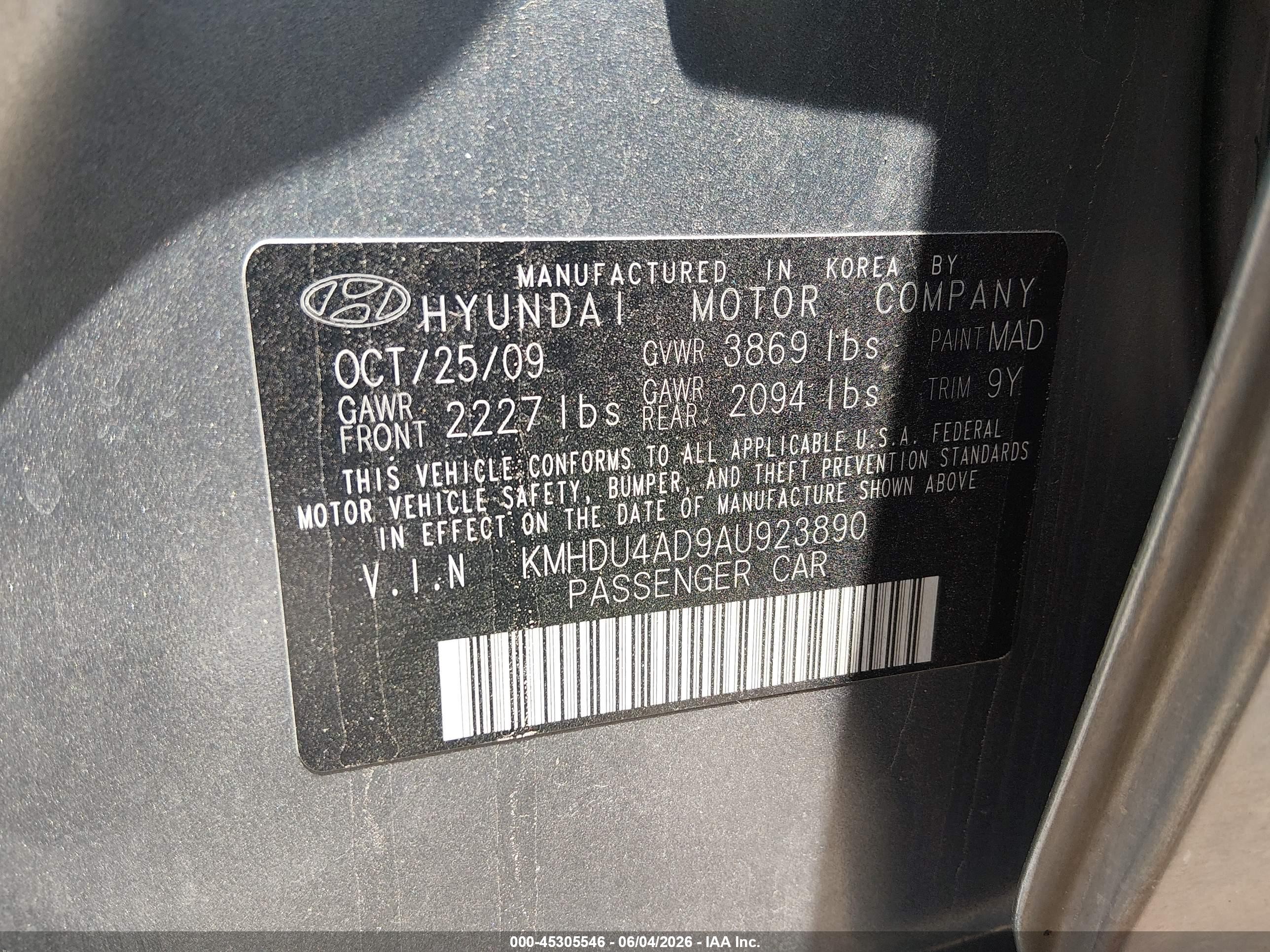 2010 Hyundai Elantra Gls Серебряный vin: KMHDU4AD9AU923890