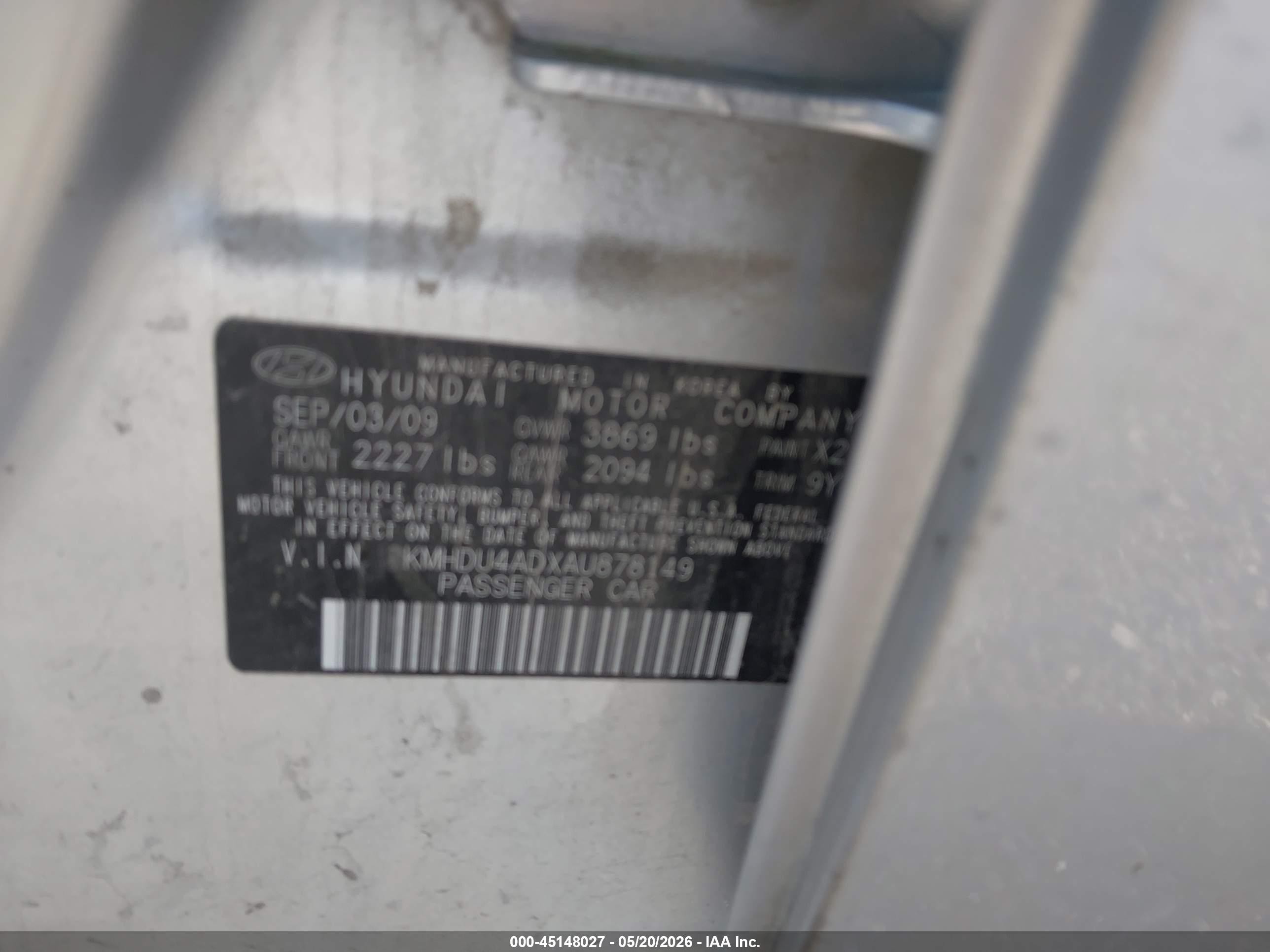 2010 Hyundai Elantra Gls Silver vin: KMHDU4ADXAU878149