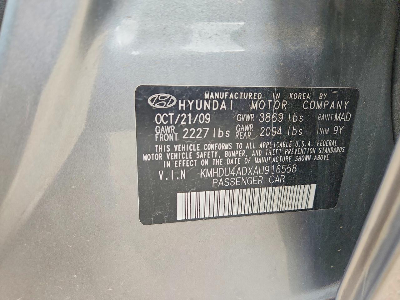 2010 Hyundai Elantra Gls Silver vin: KMHDU4ADXAU916558