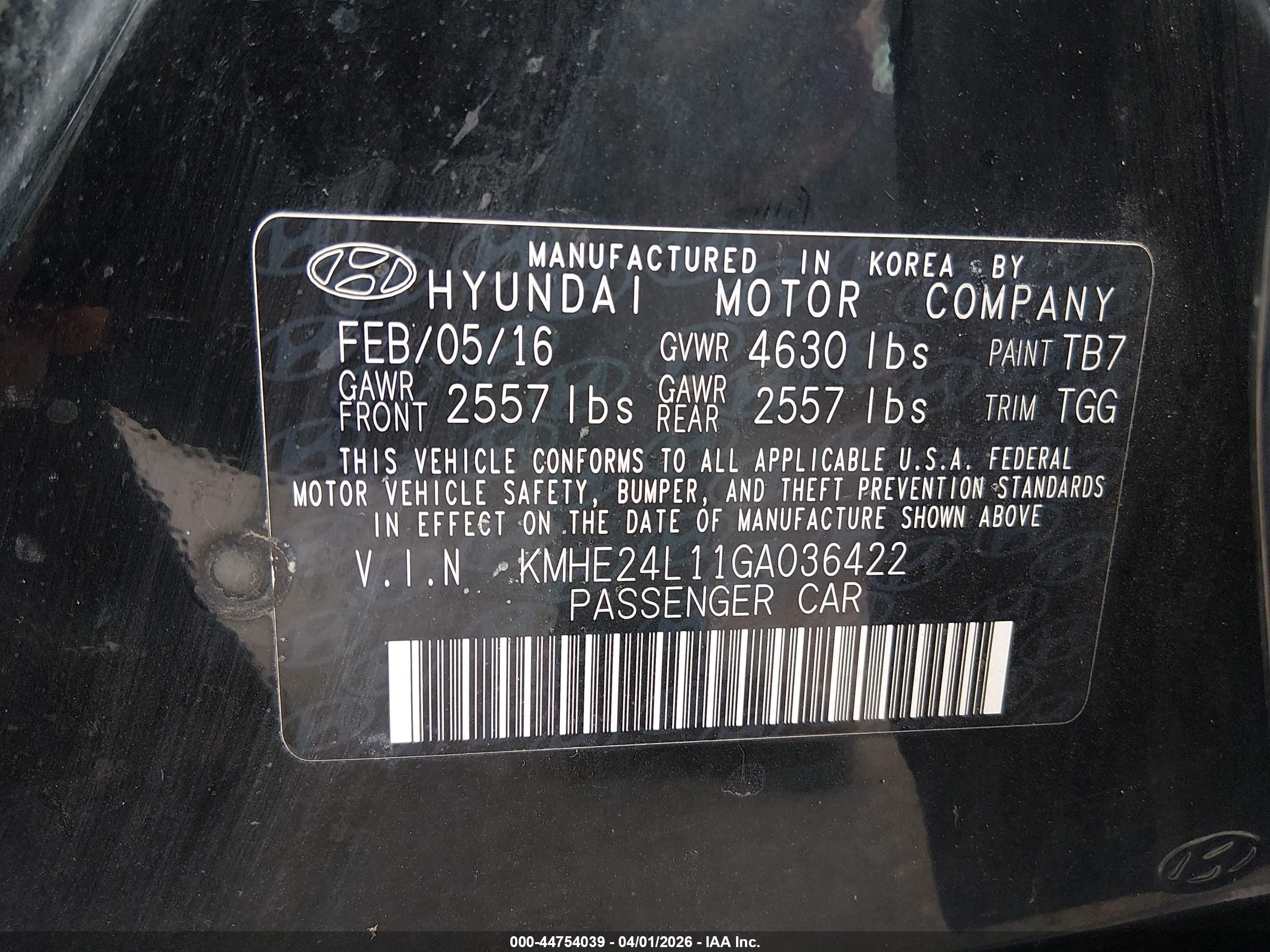 2016 Hyundai Sonata Hybrid Se Black vin: KMHE24L11GA036422