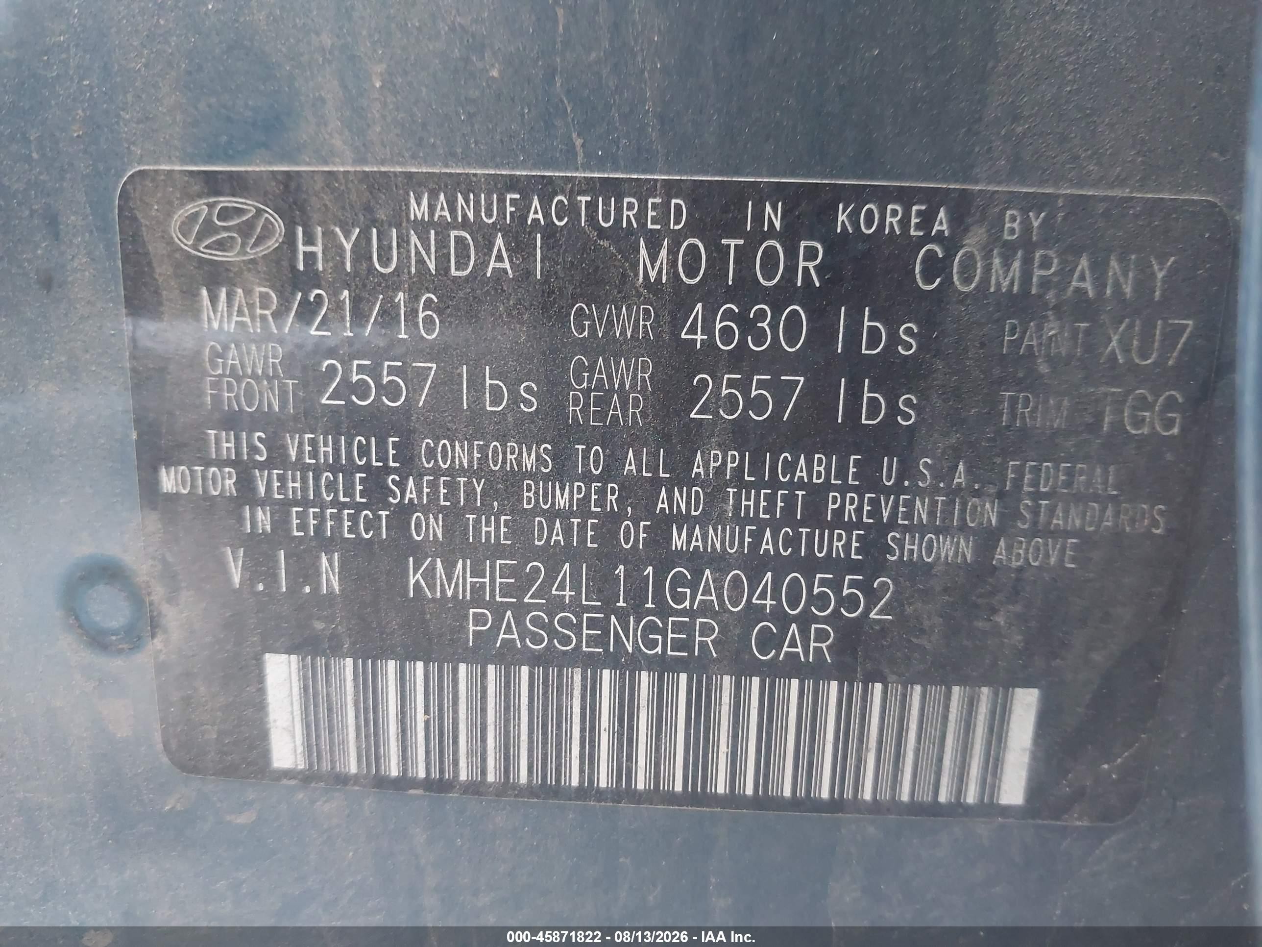 2016 Hyundai Sonata Hybrid Se Blue vin: KMHE24L11GA040552
