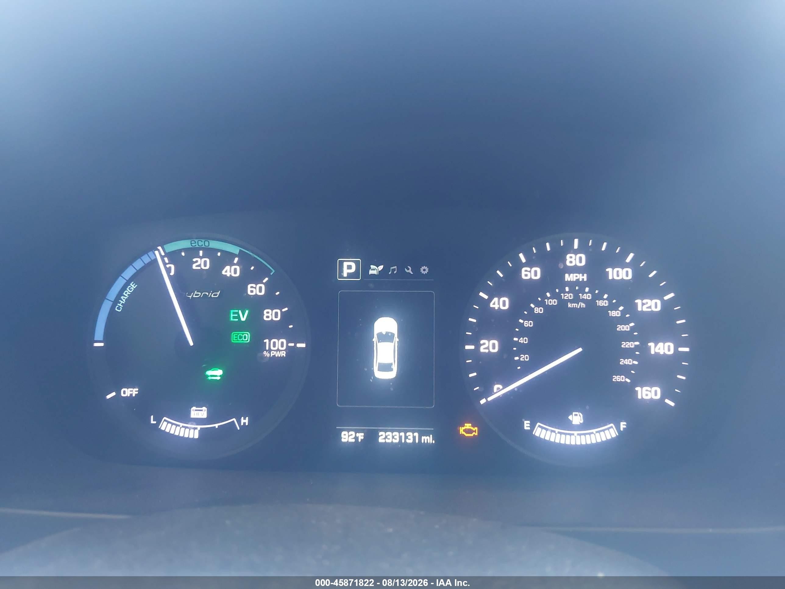 2016 Hyundai Sonata Hybrid Se Blue vin: KMHE24L11GA040552
