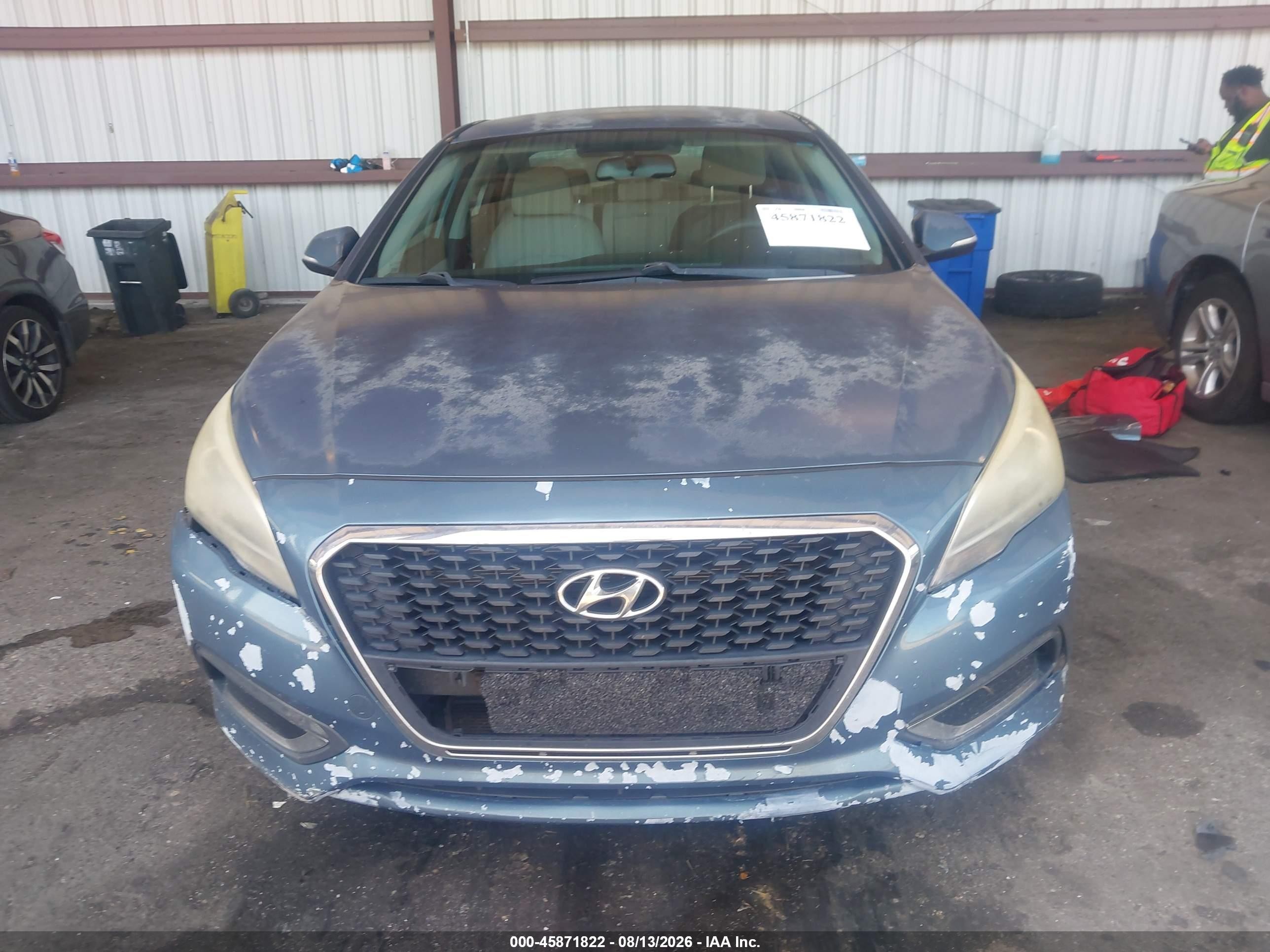 2016 Hyundai Sonata Hybrid Se Blue vin: KMHE24L11GA040552