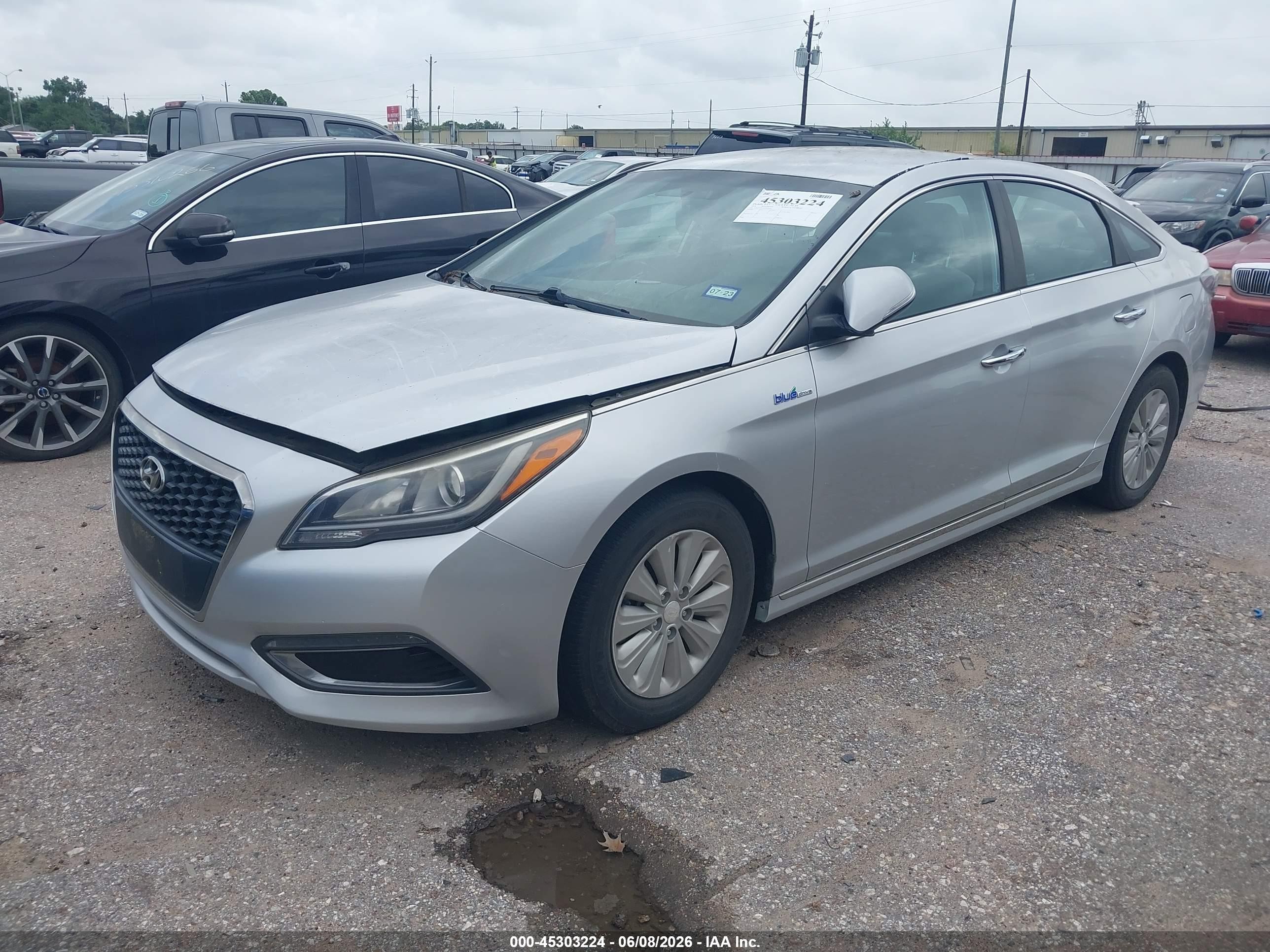 2016 Hyundai Sonata Hybrid Se Silver vin: KMHE24L12GA010976