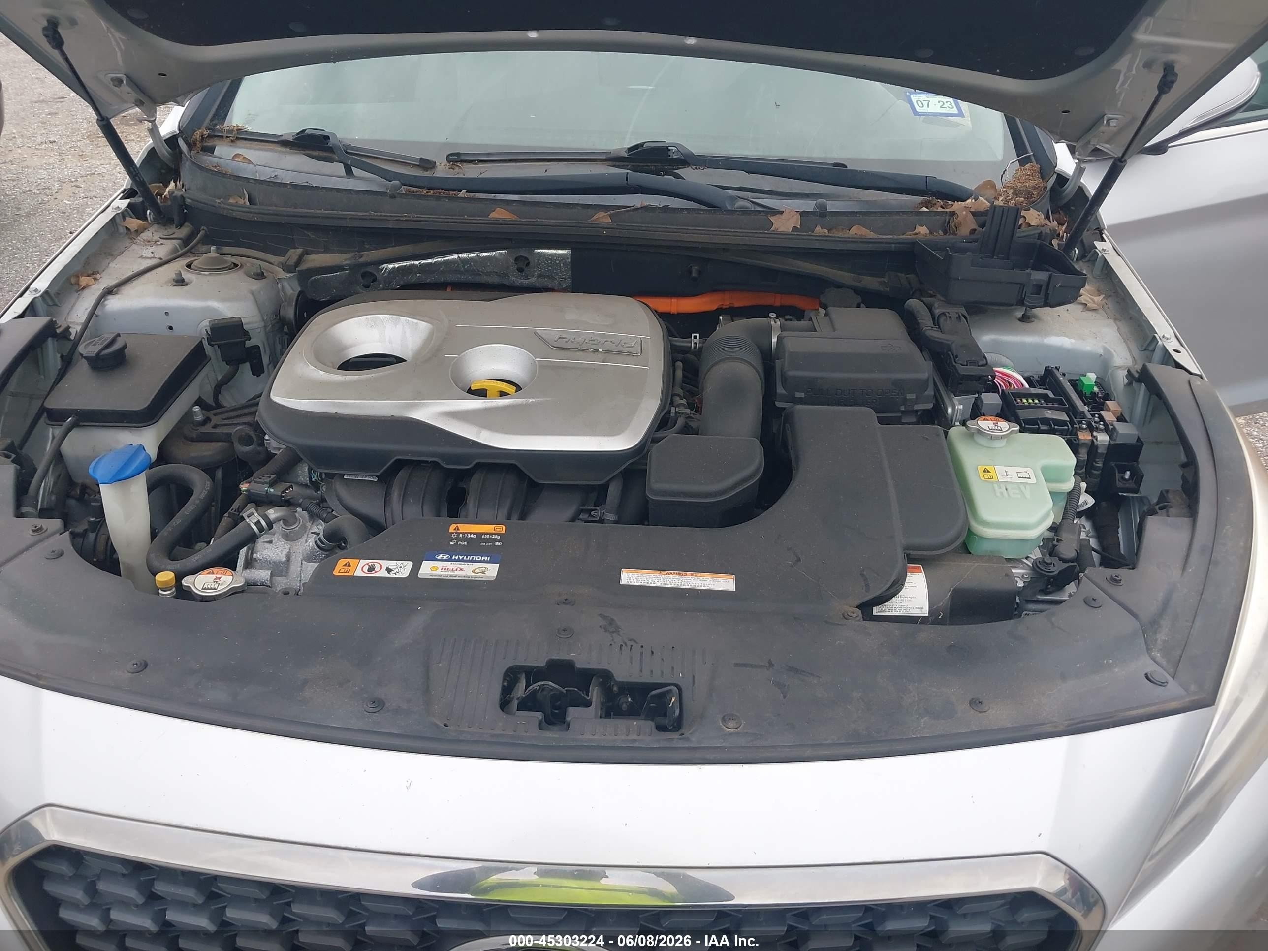 2016 Hyundai Sonata Hybrid Se Silver vin: KMHE24L12GA010976