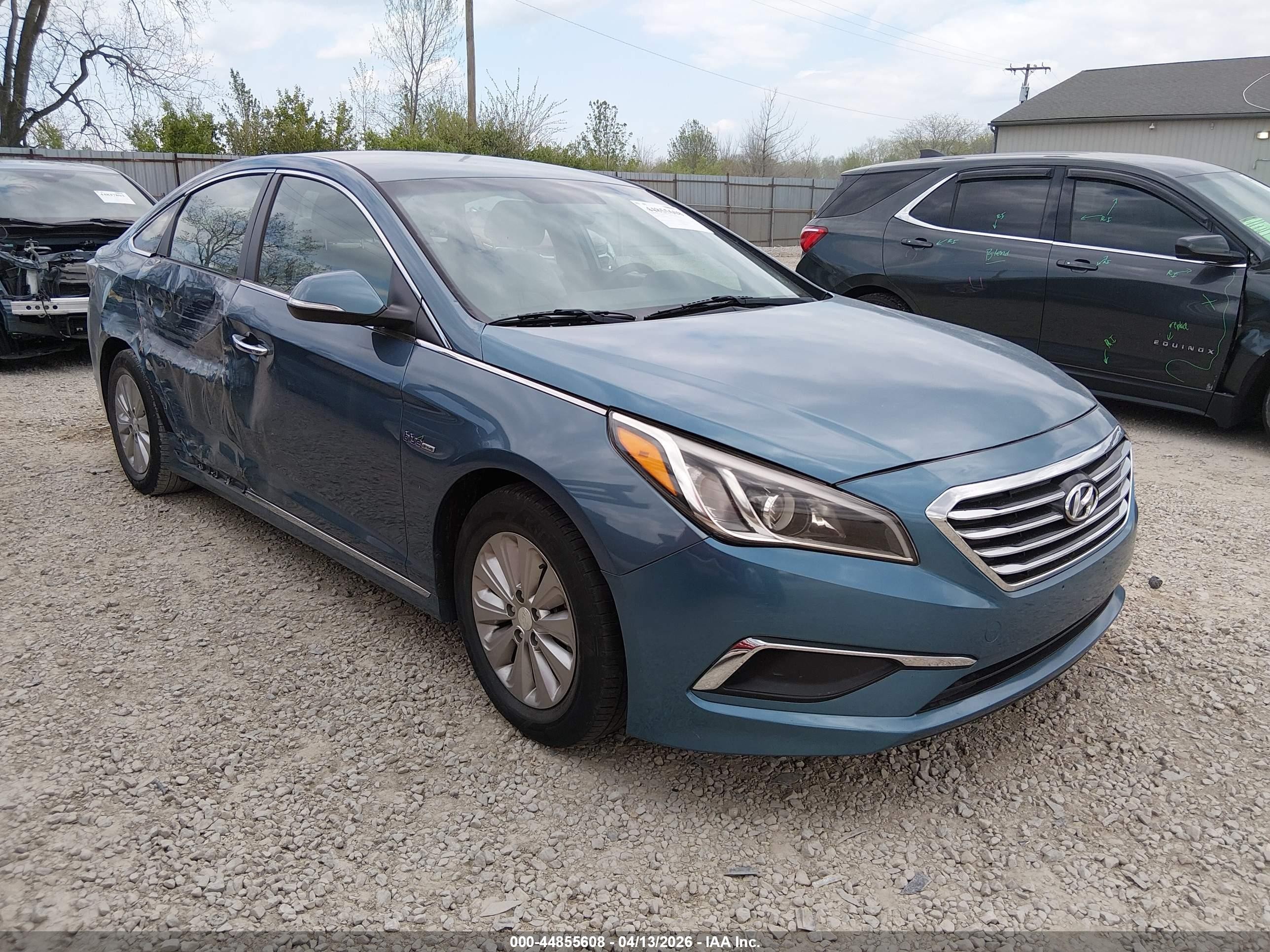 2016 Hyundai Sonata Hybrid Se Light Blue vin: KMHE24L13GA037586