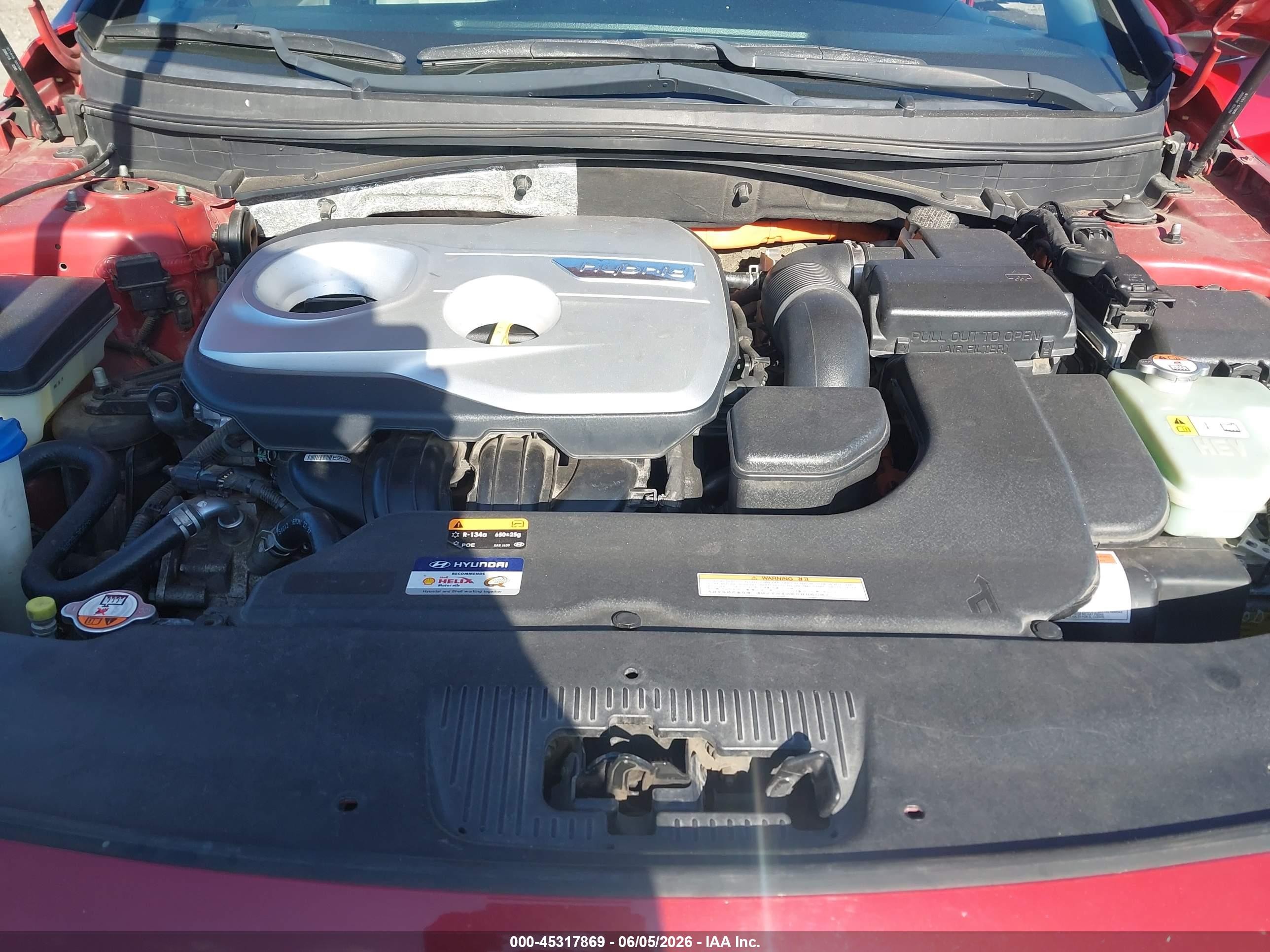 2016 Hyundai Sonata Hybrid Se Red vin: KMHE24L15GA027609