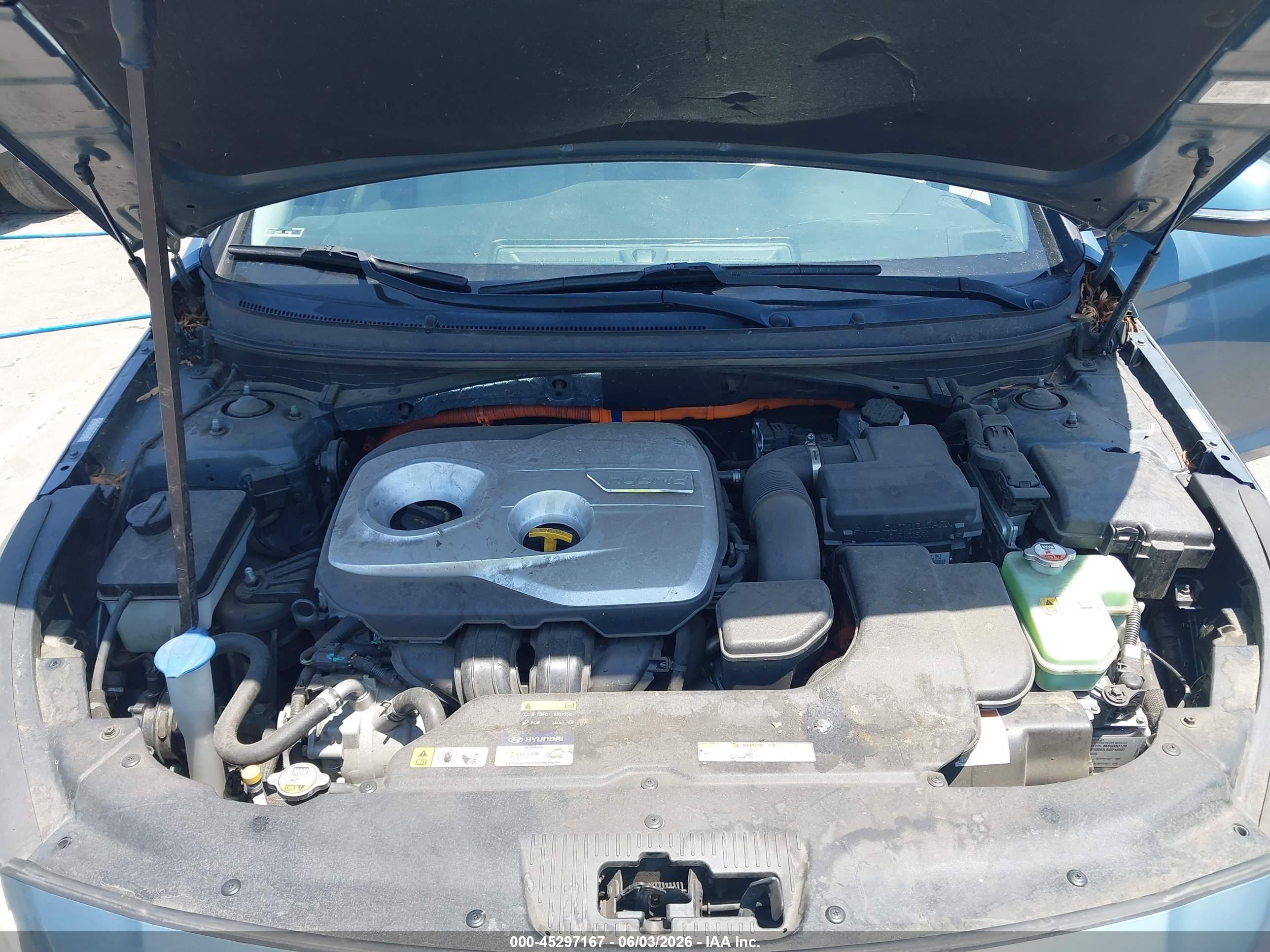 2016 Hyundai Sonata Hybrid Se Light Blue vin: KMHE24L19GA012093
