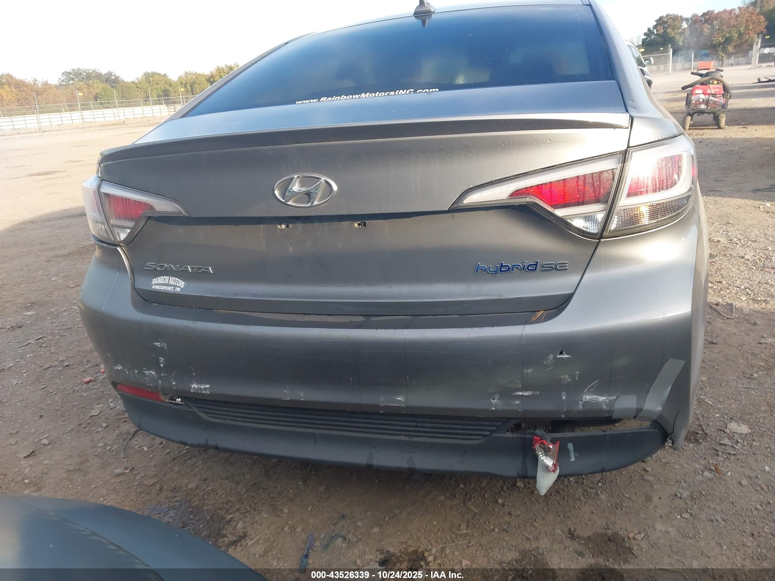 2017 Hyundai Sonata Hybrid Se Gray vin: KMHE24L19HA060419