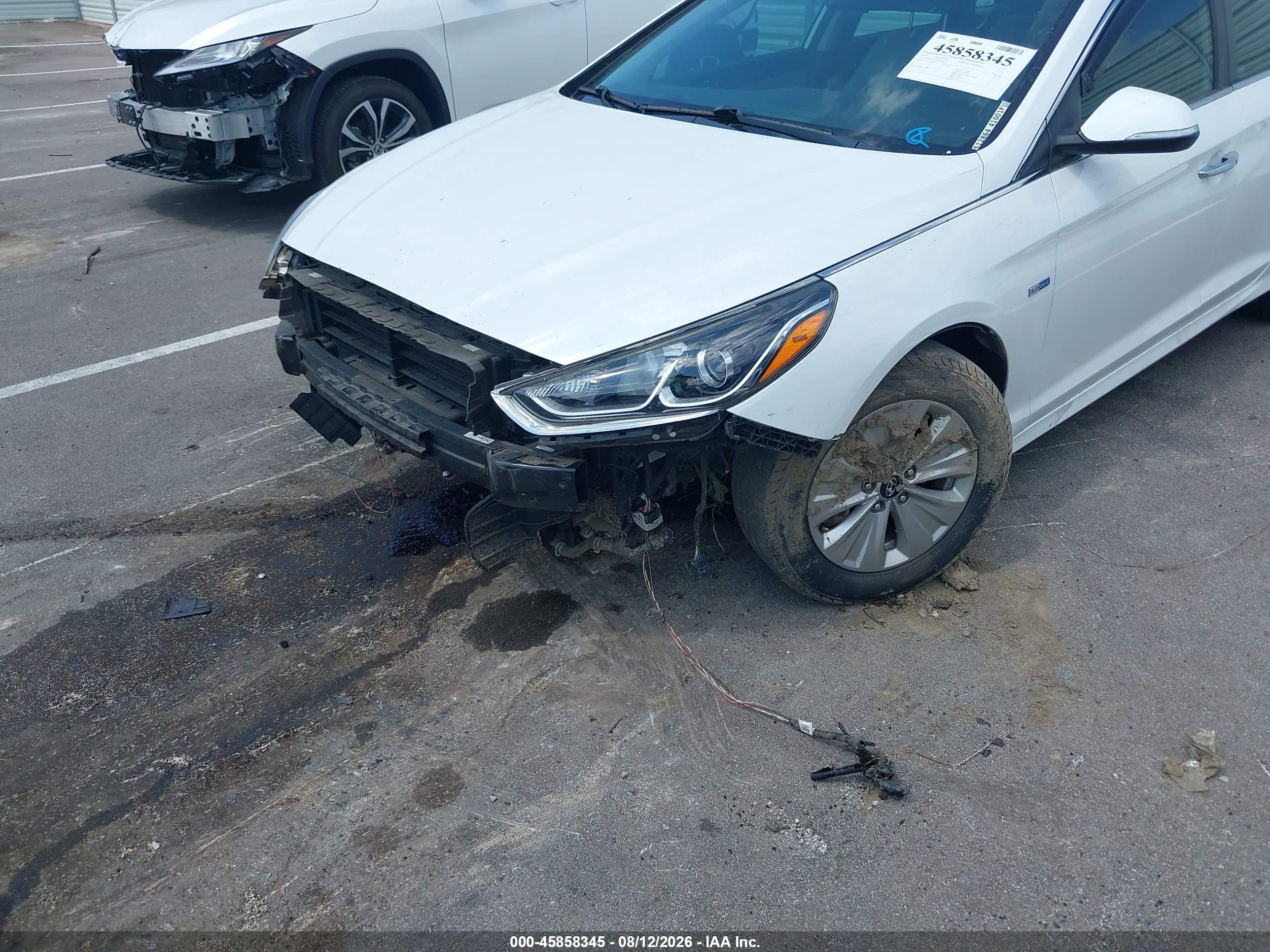 2019 Hyundai Sonata Hybrid Se White vin: KMHE24L32KA089513