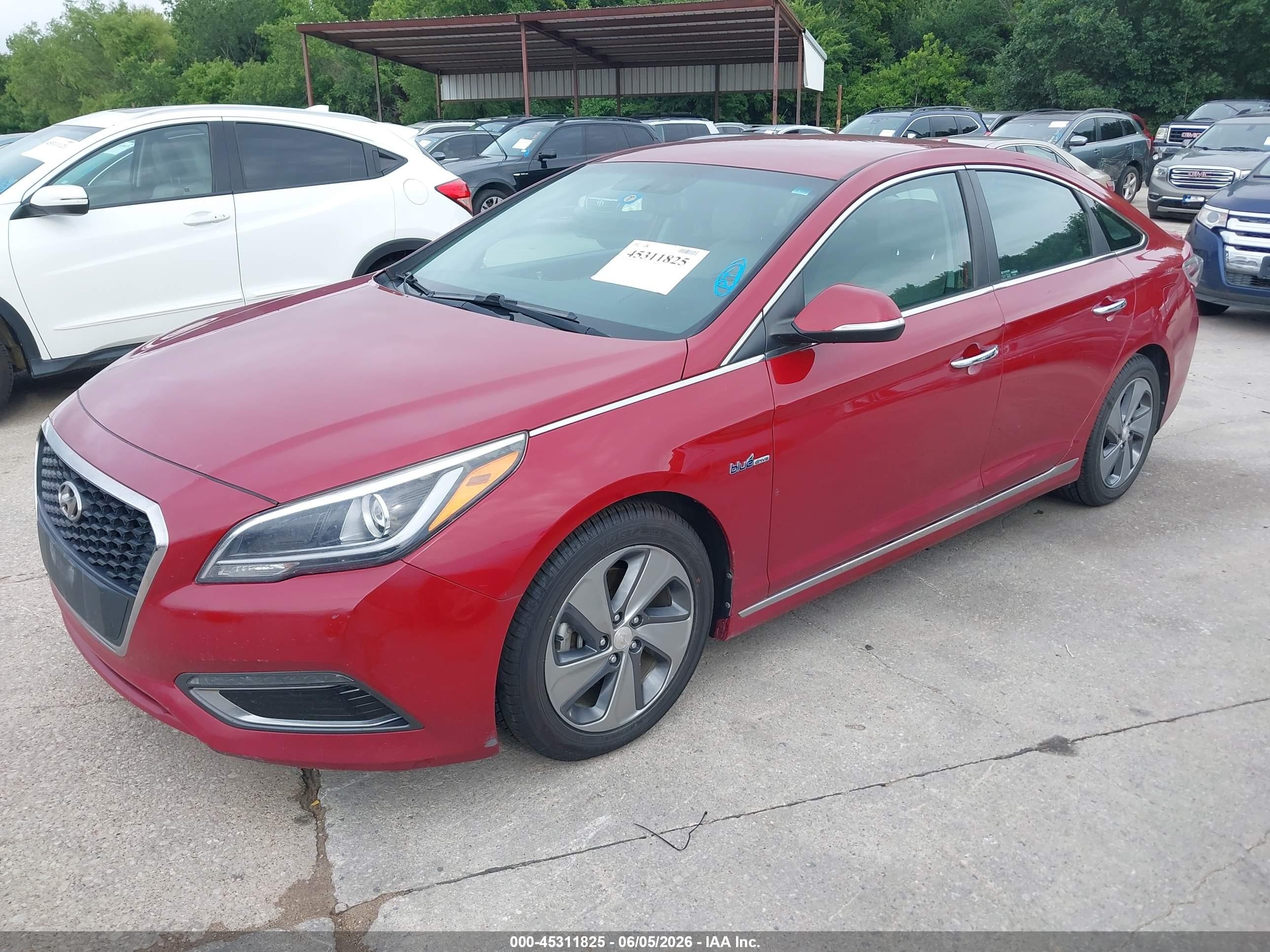 2016 Hyundai Sonata Hybrid Limited Red vin: KMHE34L13GA025502