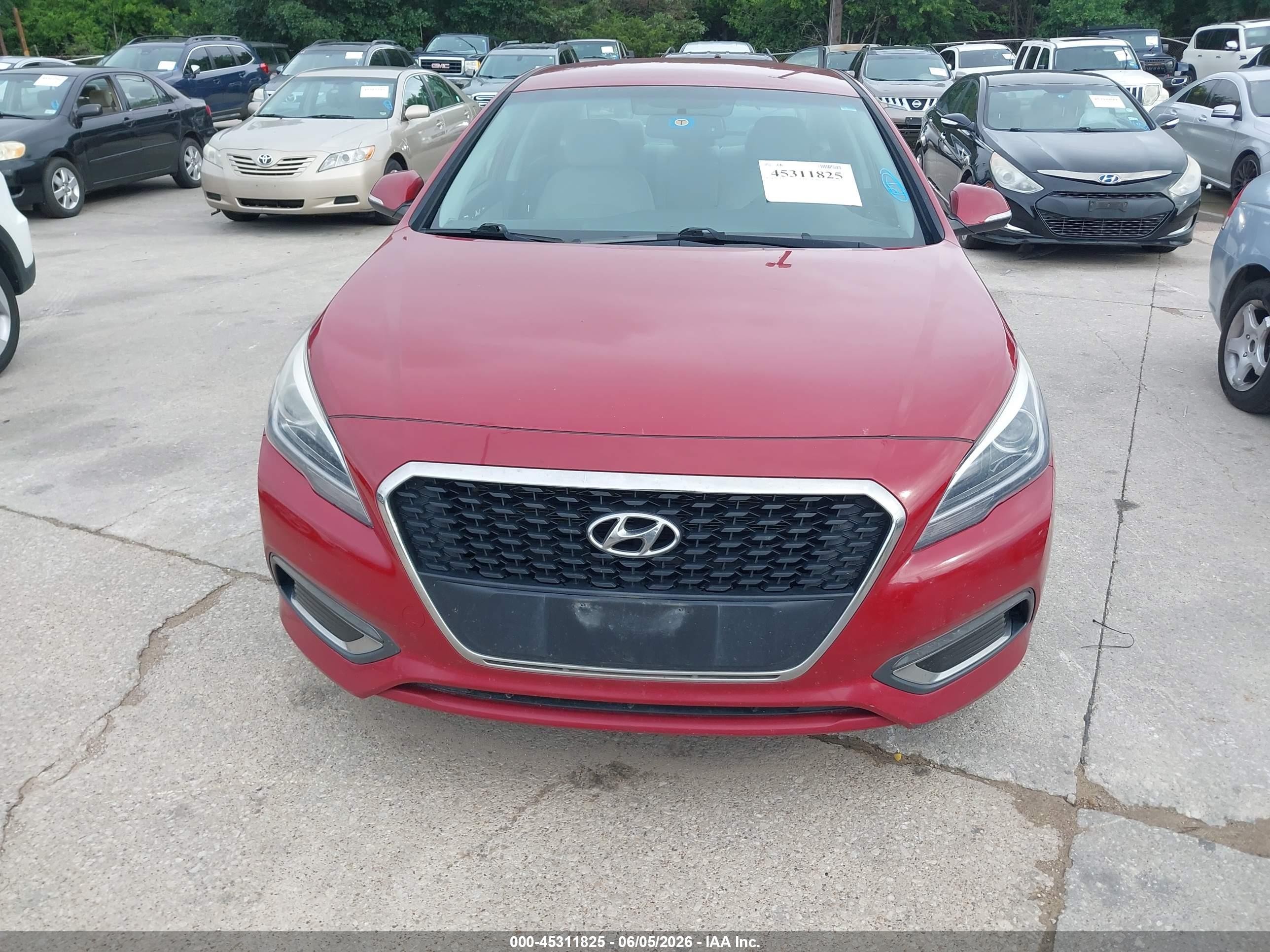 2016 Hyundai Sonata Hybrid Limited Red vin: KMHE34L13GA025502