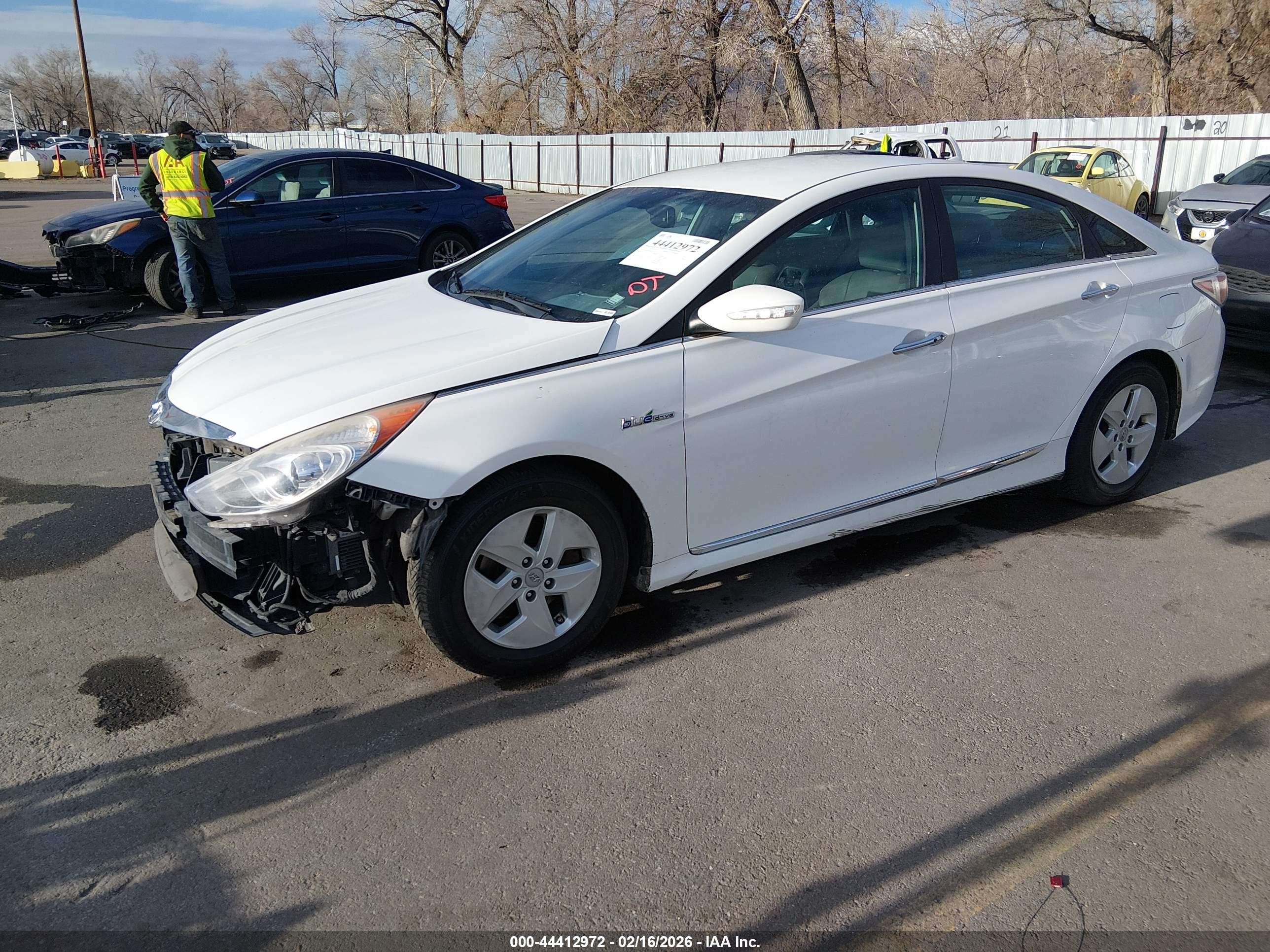 2012 Hyundai Sonata Hybrid   White vin: KMHEC4A40CA033130