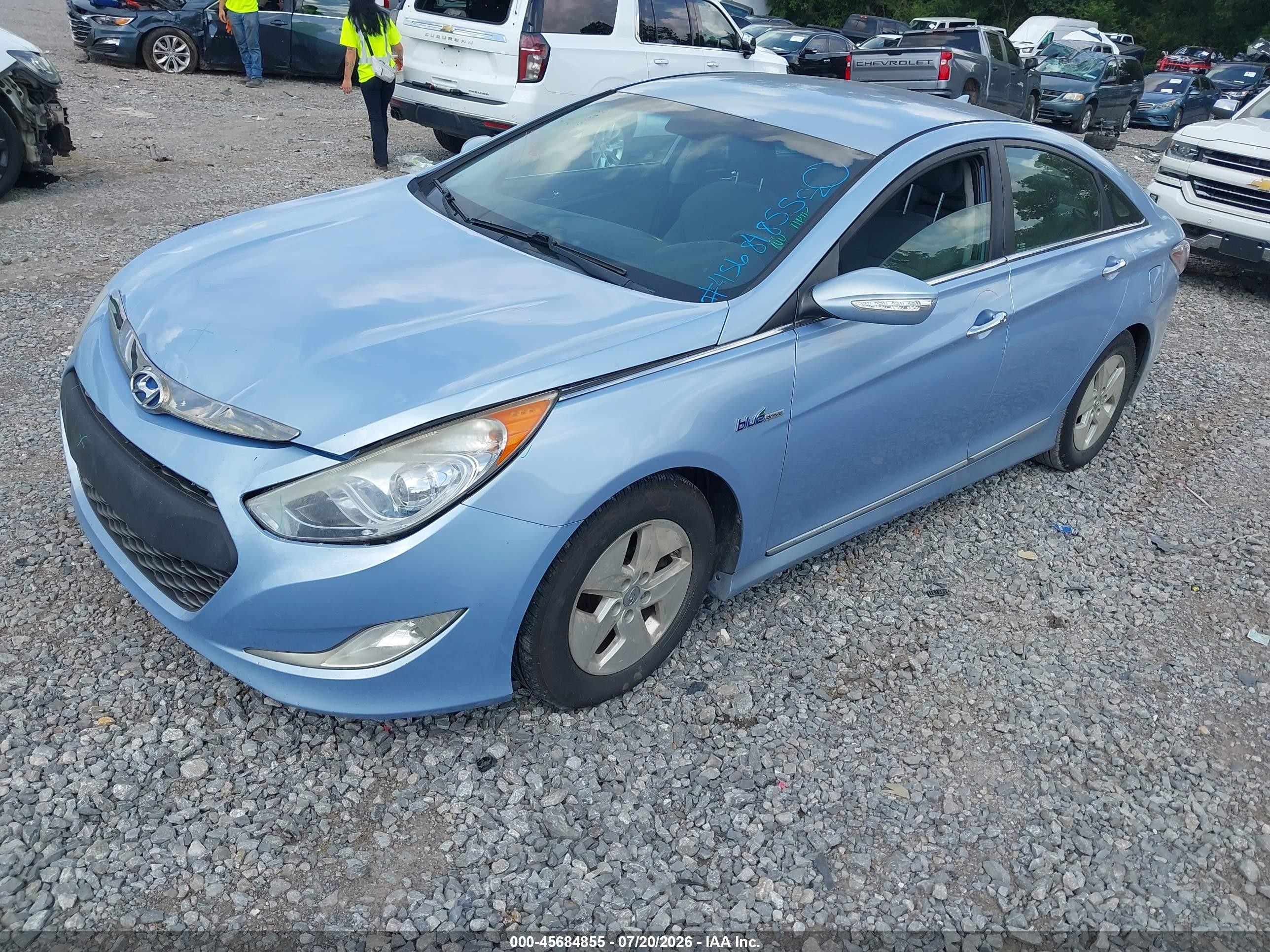 2012 Hyundai Sonata Hybrid   Синий vin: KMHEC4A40CA038120