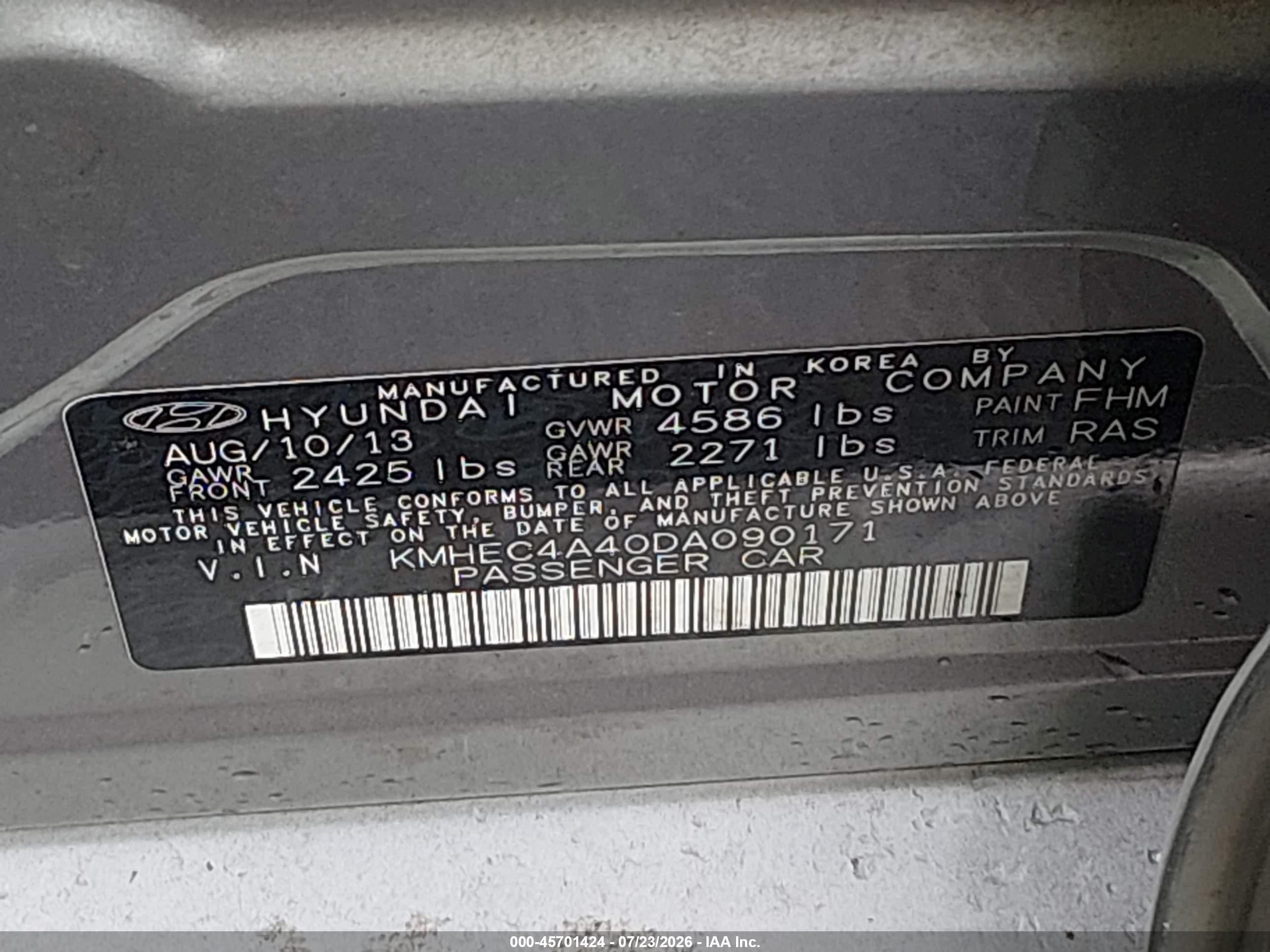 2013 Hyundai Sonata Hybrid Limited Silver vin: KMHEC4A40DA090171