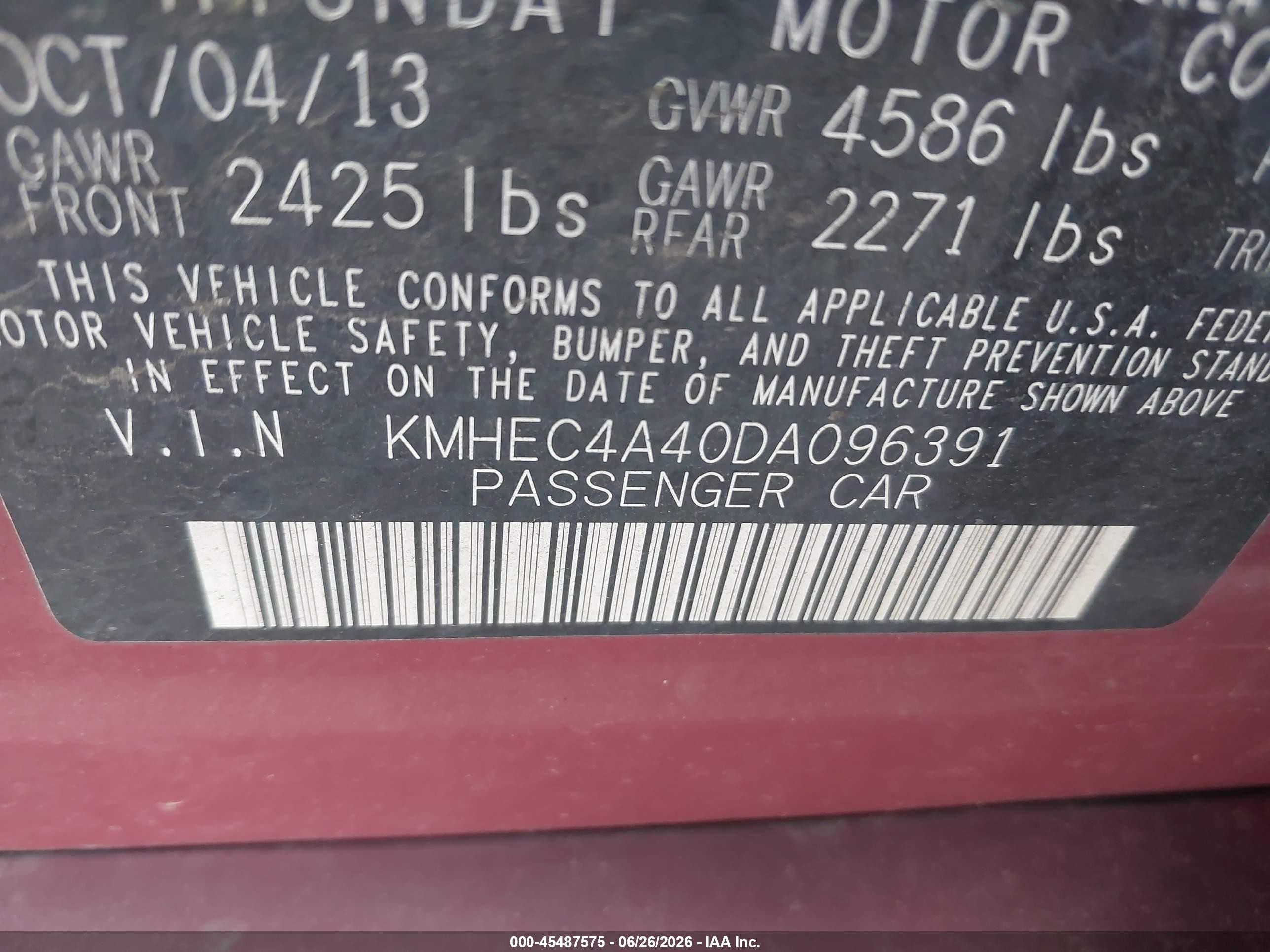 2013 Hyundai Sonata Hybrid   Champagne vin: KMHEC4A40DA096391
