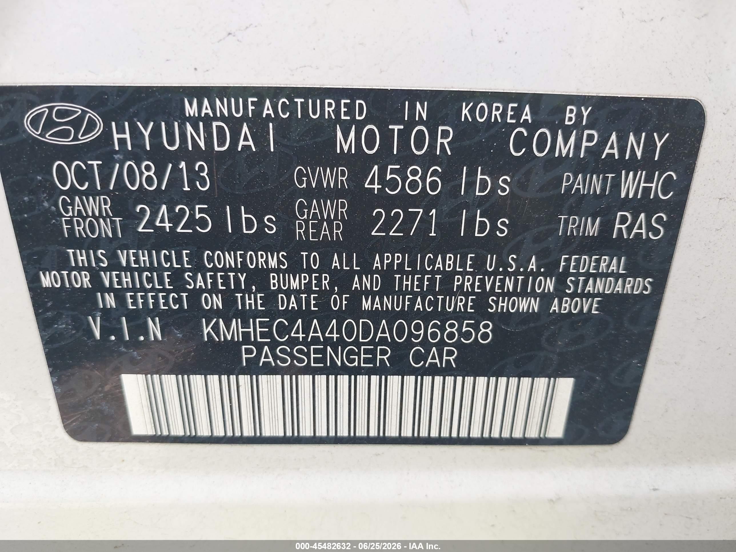 2013 Hyundai Sonata Hybrid Limited White vin: KMHEC4A40DA096858