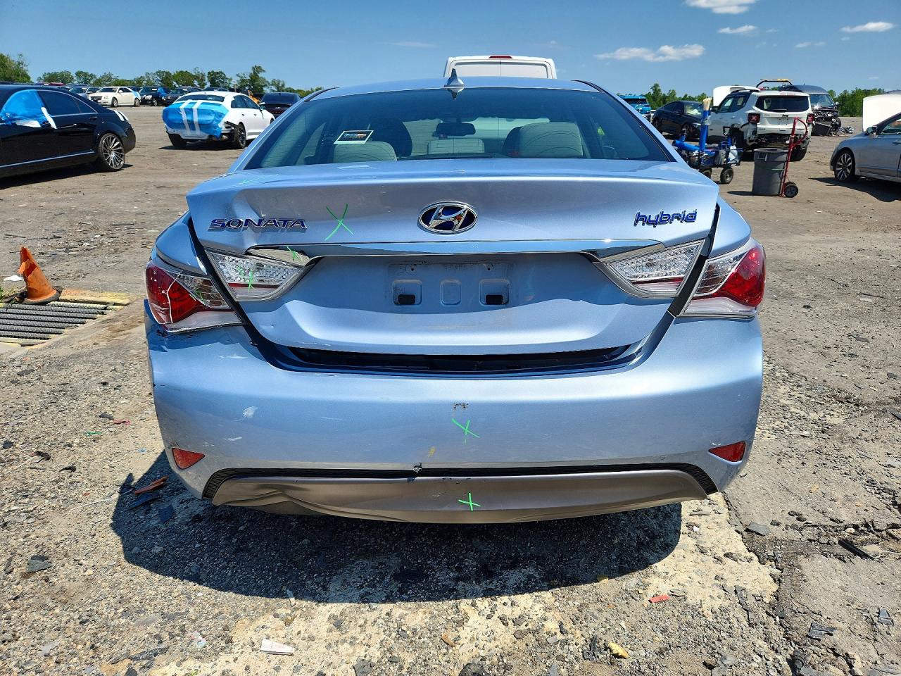 2013 Hyundai Sonata Hybrid Blue vin: KMHEC4A40DA098870