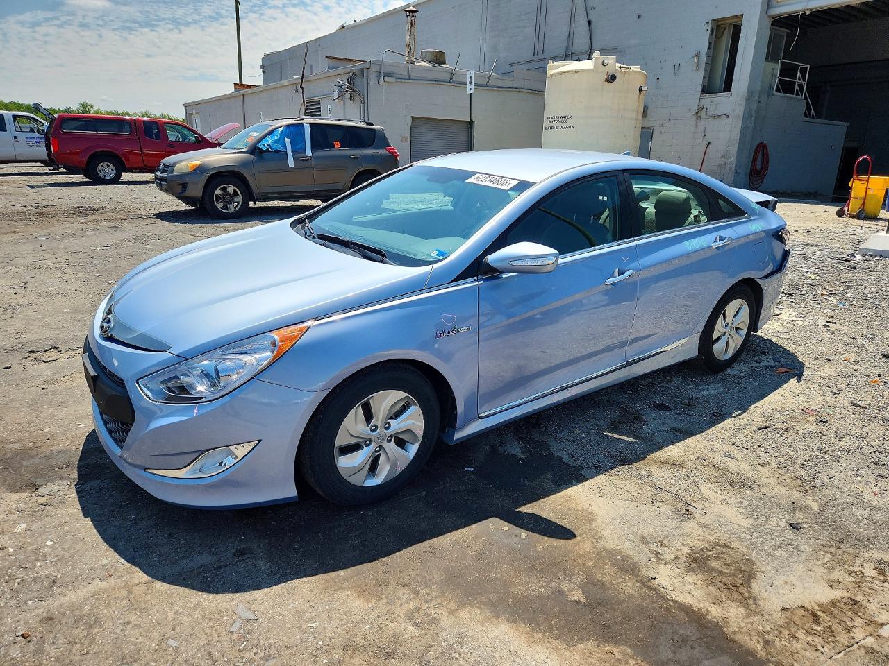 2013 Hyundai Sonata Hybrid Blue vin: KMHEC4A40DA098870