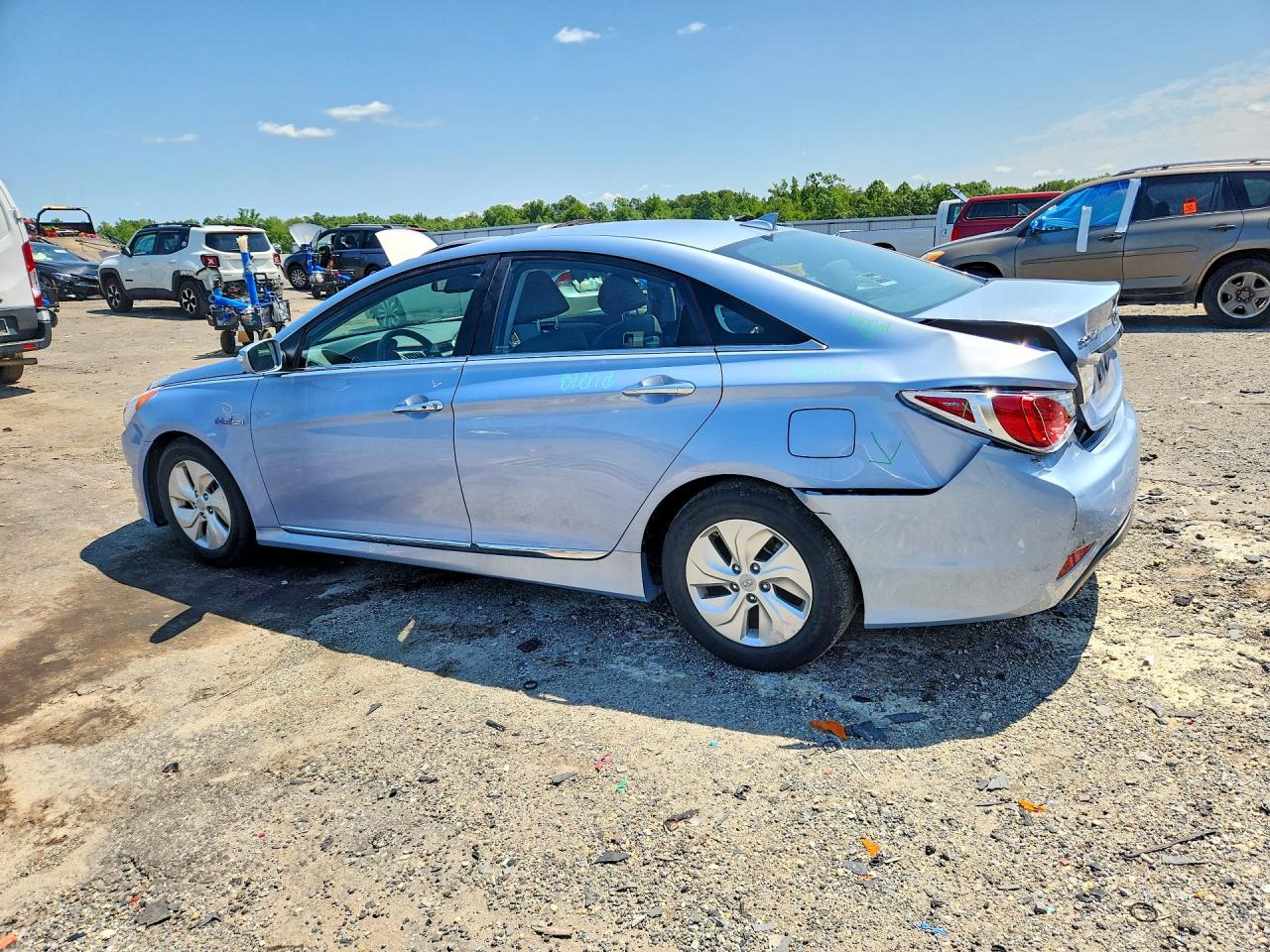 2013 Hyundai Sonata Hybrid Blue vin: KMHEC4A40DA098870