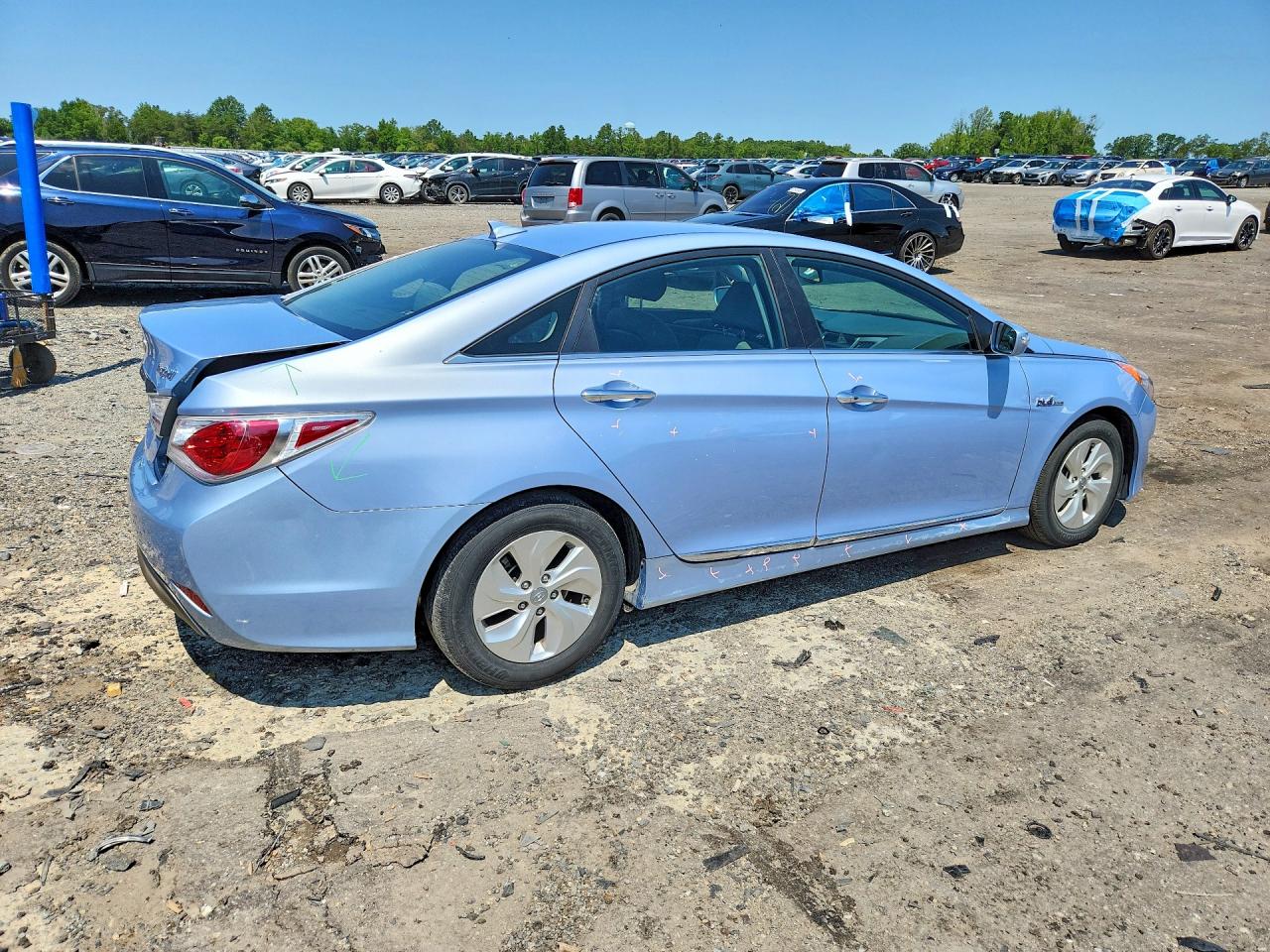 2013 Hyundai Sonata Hybrid Blue vin: KMHEC4A40DA098870
