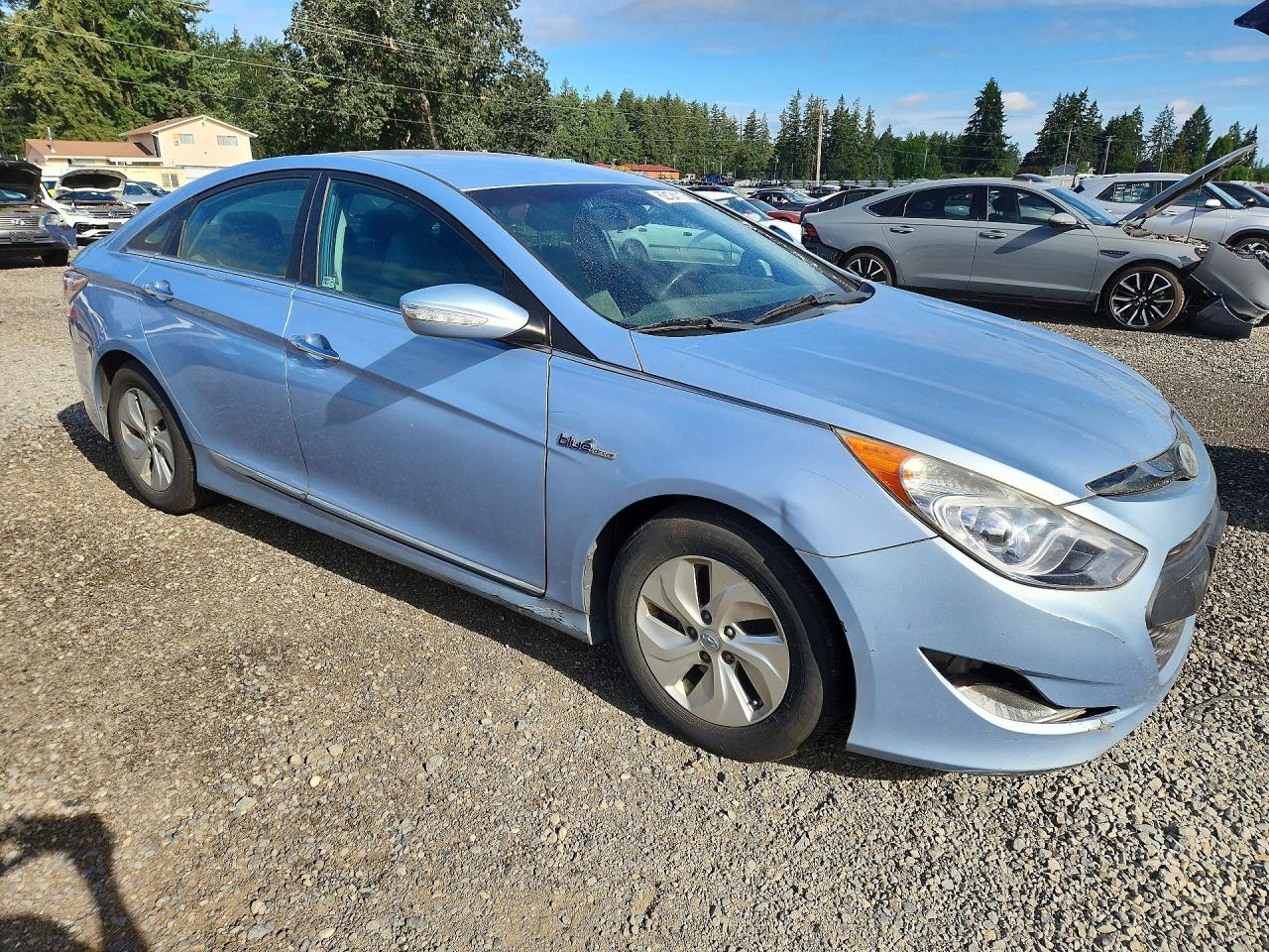 2014 Hyundai Sonata Hybrid Blue vin: KMHEC4A40EA115104