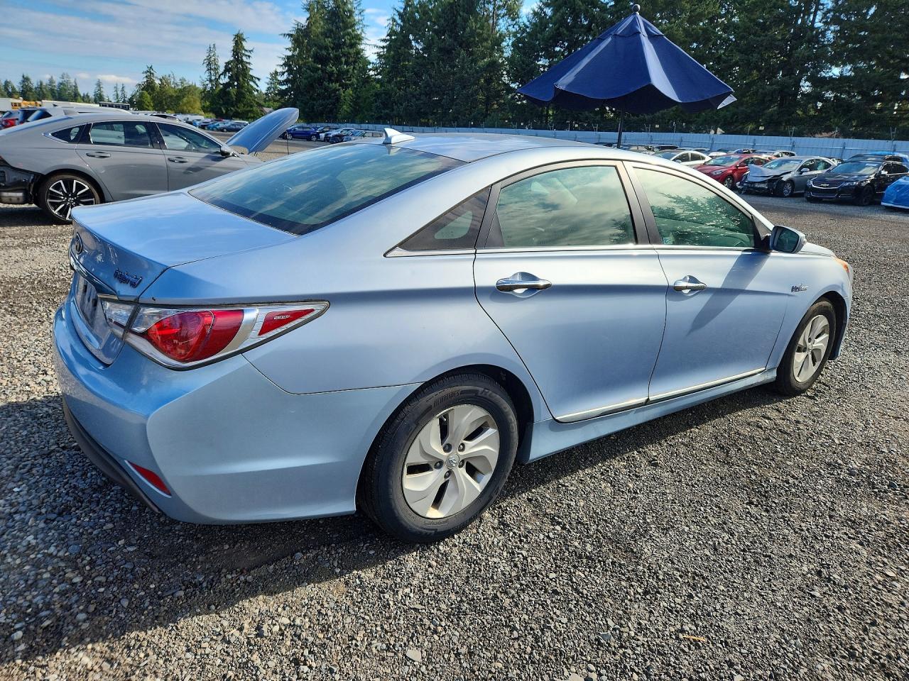 2014 Hyundai Sonata Hybrid Blue vin: KMHEC4A40EA115104