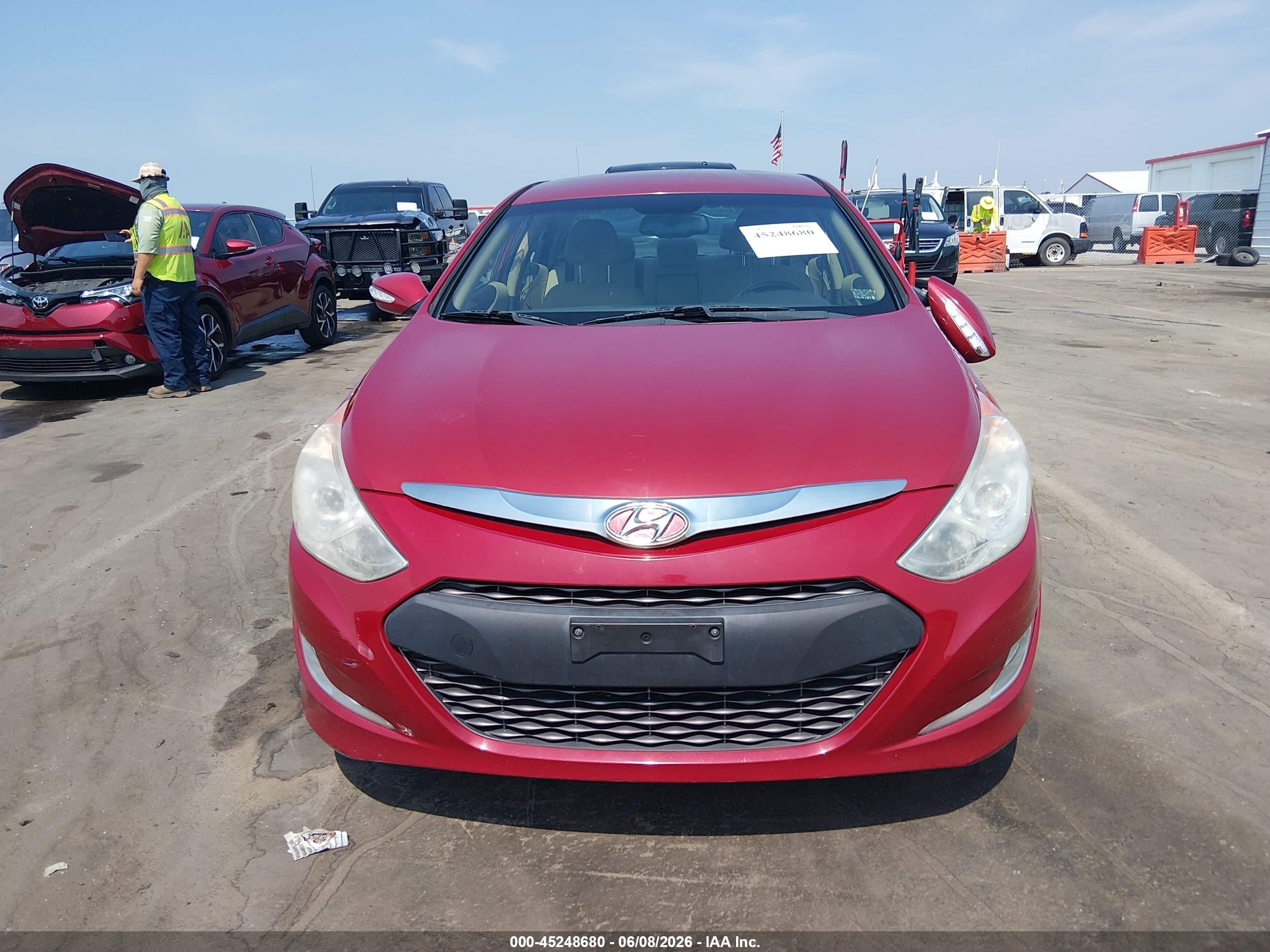 2014 Hyundai Sonata Hybrid   Красный vin: KMHEC4A40EA117774