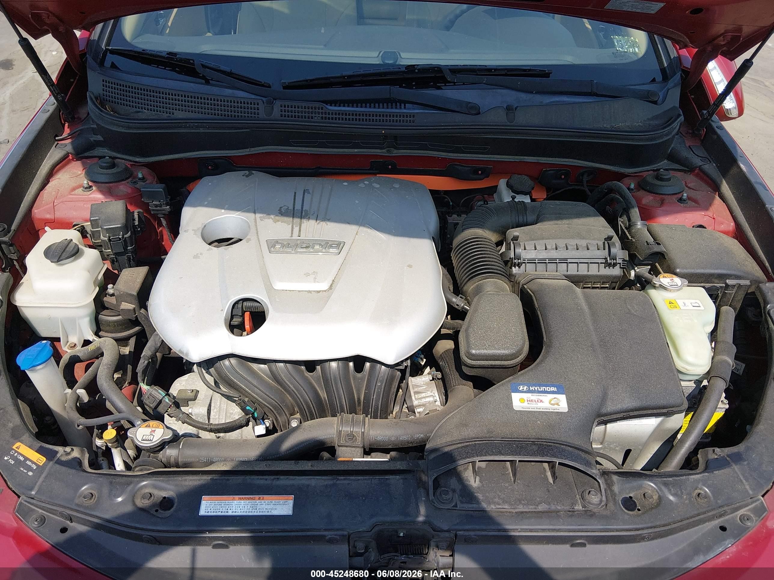 2014 Hyundai Sonata Hybrid   Красный vin: KMHEC4A40EA117774