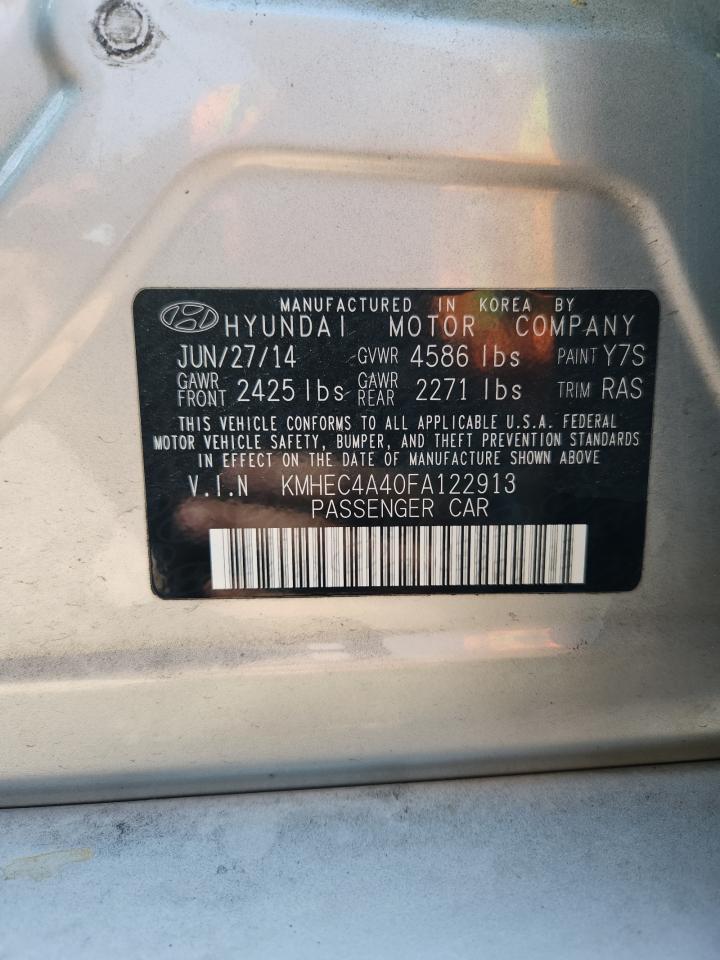 2015 Hyundai Sonata Hybrid Limited Silver vin: KMHEC4A40FA122913