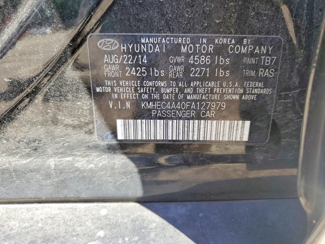 2015 Hyundai Sonata Hybrid Limited Black vin: KMHEC4A40FA127979