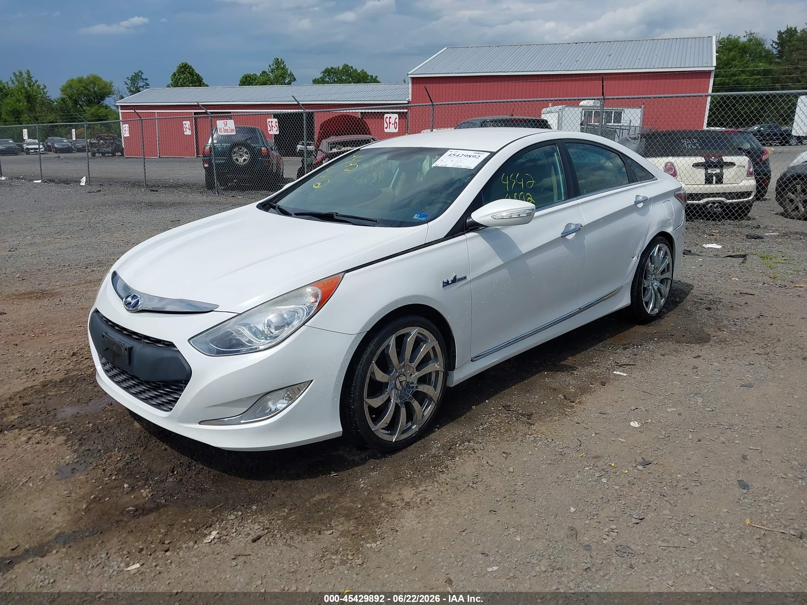 2015 Hyundai Sonata Hybrid   White vin: KMHEC4A40FA137055